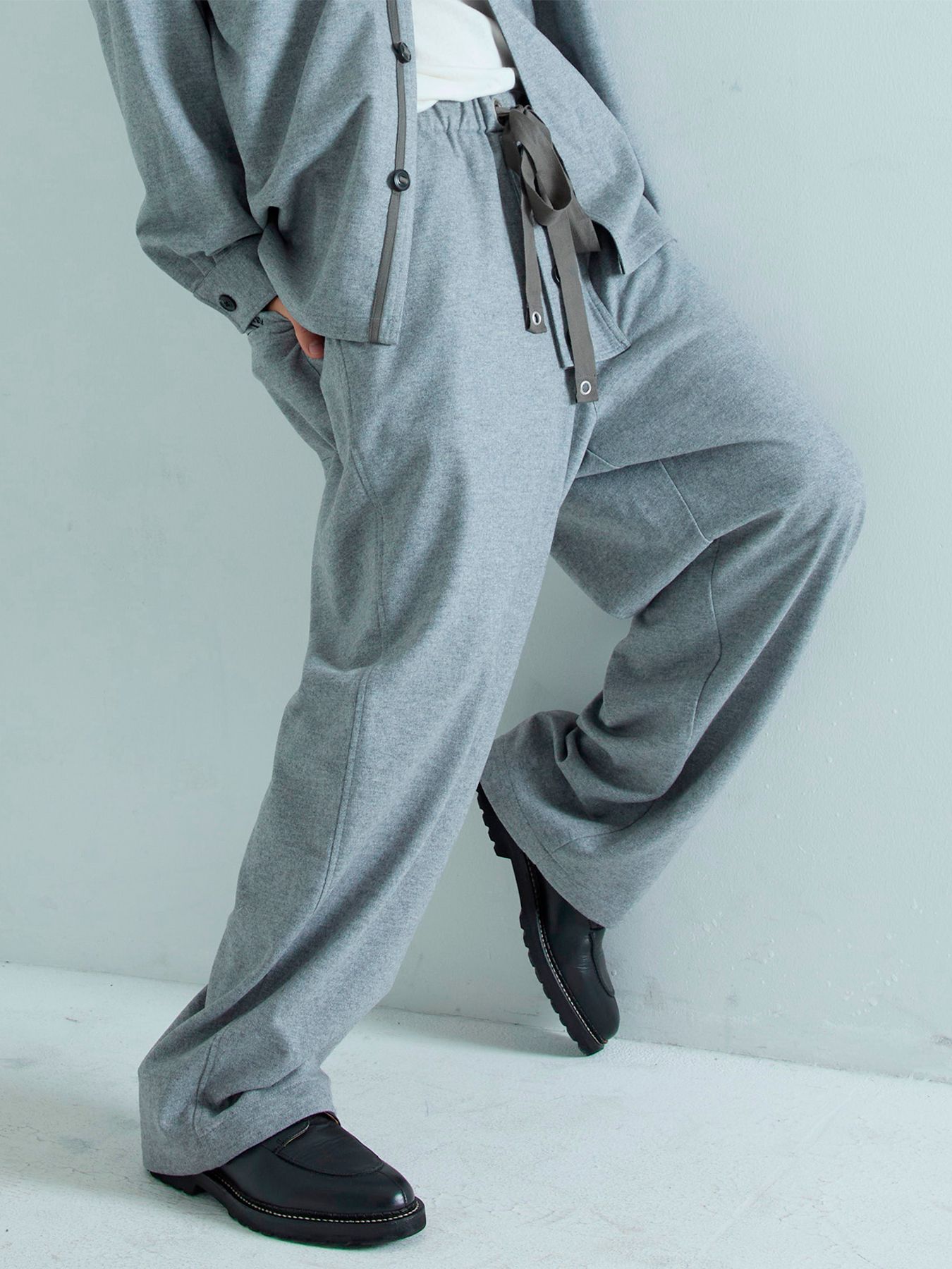 【予約品 】Woolnapp trousers / ウール イージートラウサーズパンツ / 杢グレー