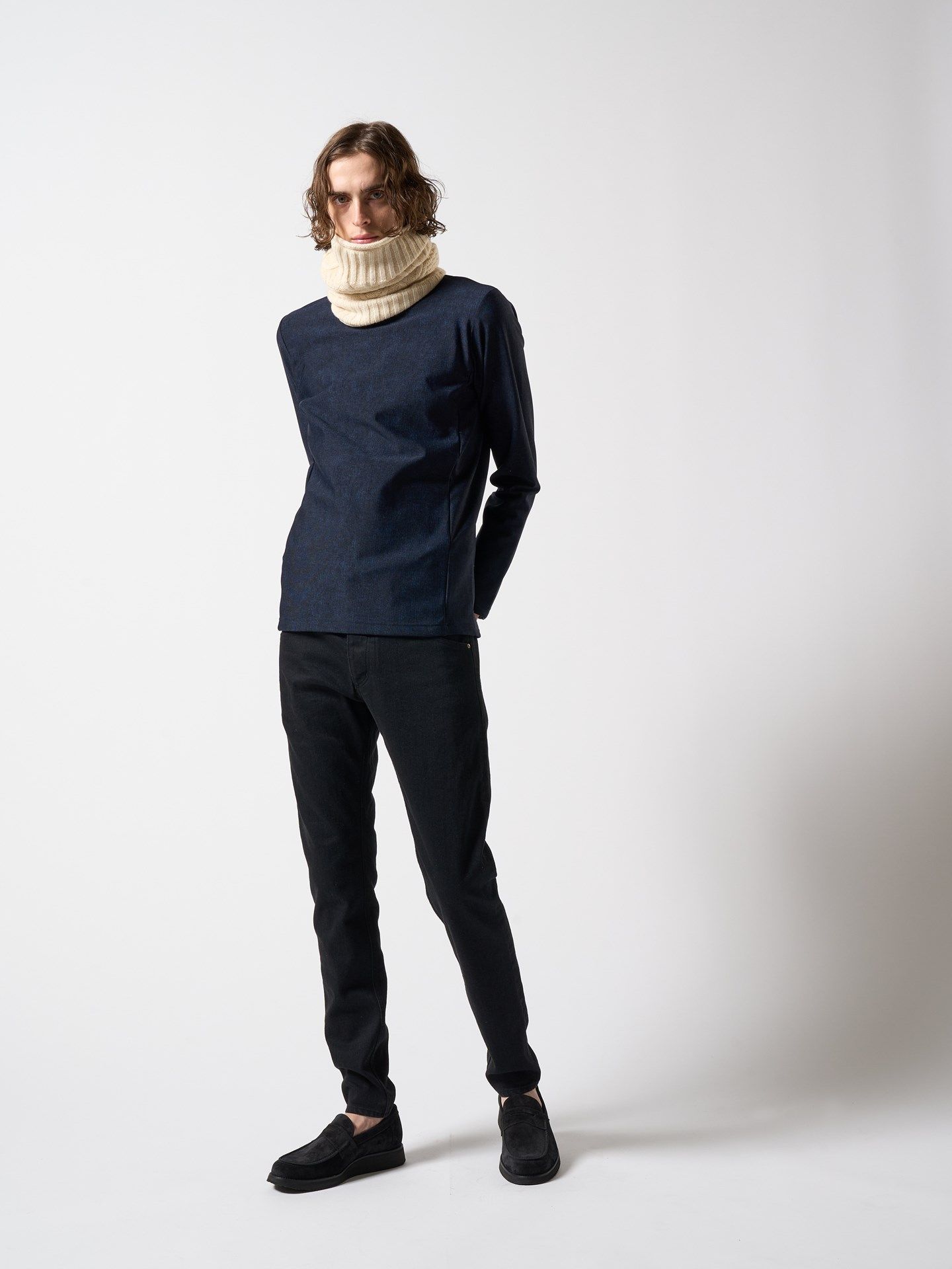 【予約品】 plating cable knit snood / スヌード / ホワイト