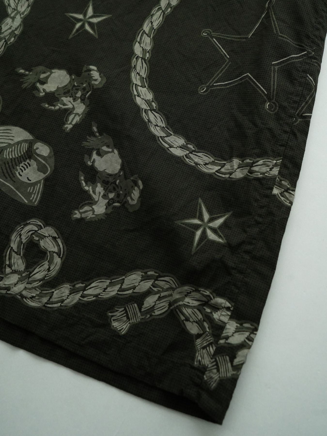 【予約品 11月23日(日) 締切】WESTERNBANDANA SHIRTS short / バンダナプリント シャツ / CHARCOAL