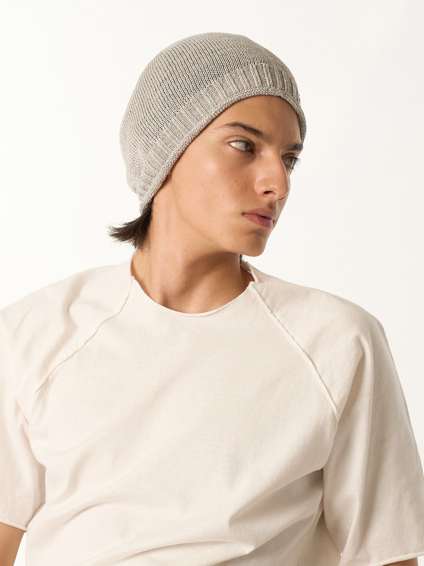 【予約品 9月23日(火) 締切】GIMA roll beanie / 擬麻 ロールビーニー / ライトグレー