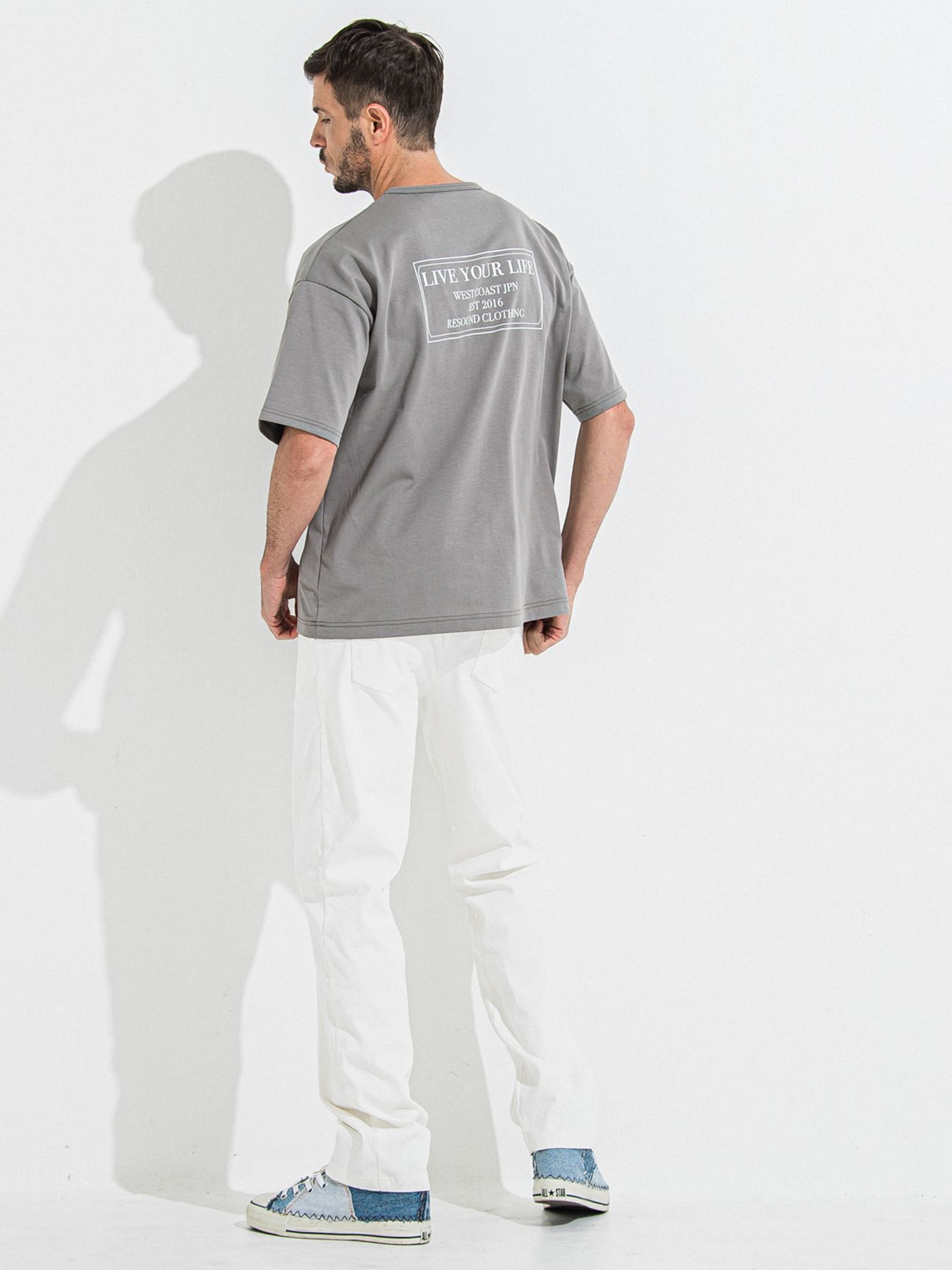 DENIM JERSEY WIDE PT / デニムジャージワイドパンツ / ホワイト