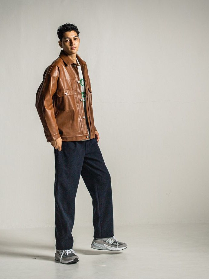 《予約9月1日18時締め》 MELTON WIDE TUCK PANTS  / ワイドタックパンツ / ネイビー