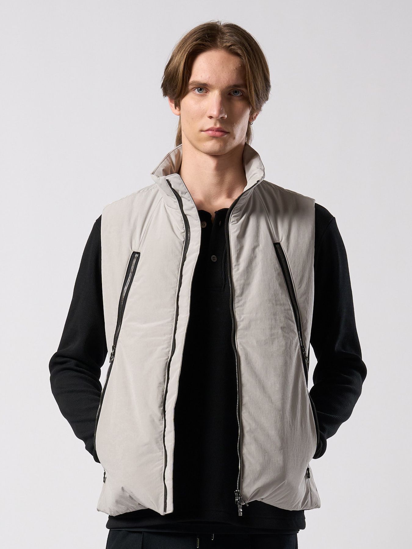 【予約品 4月19日(日) 18時締切】solid zip vest / ソリッド ジップベスト / フェードグレー
