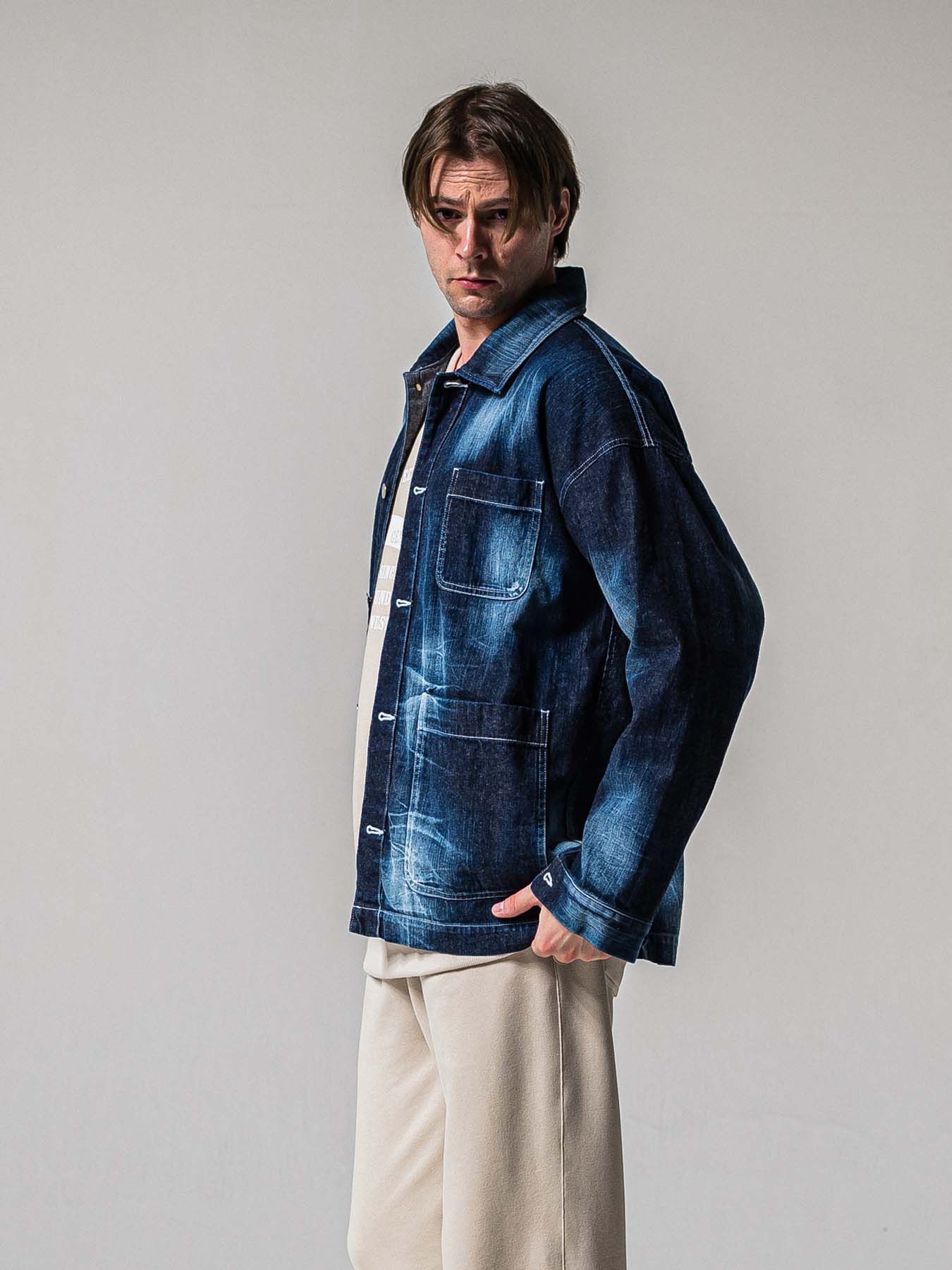 【予約品 11月16日(日) 締切】RC COVER ALL / ライトデニムカーバーオールジャケット / ダークインディゴ