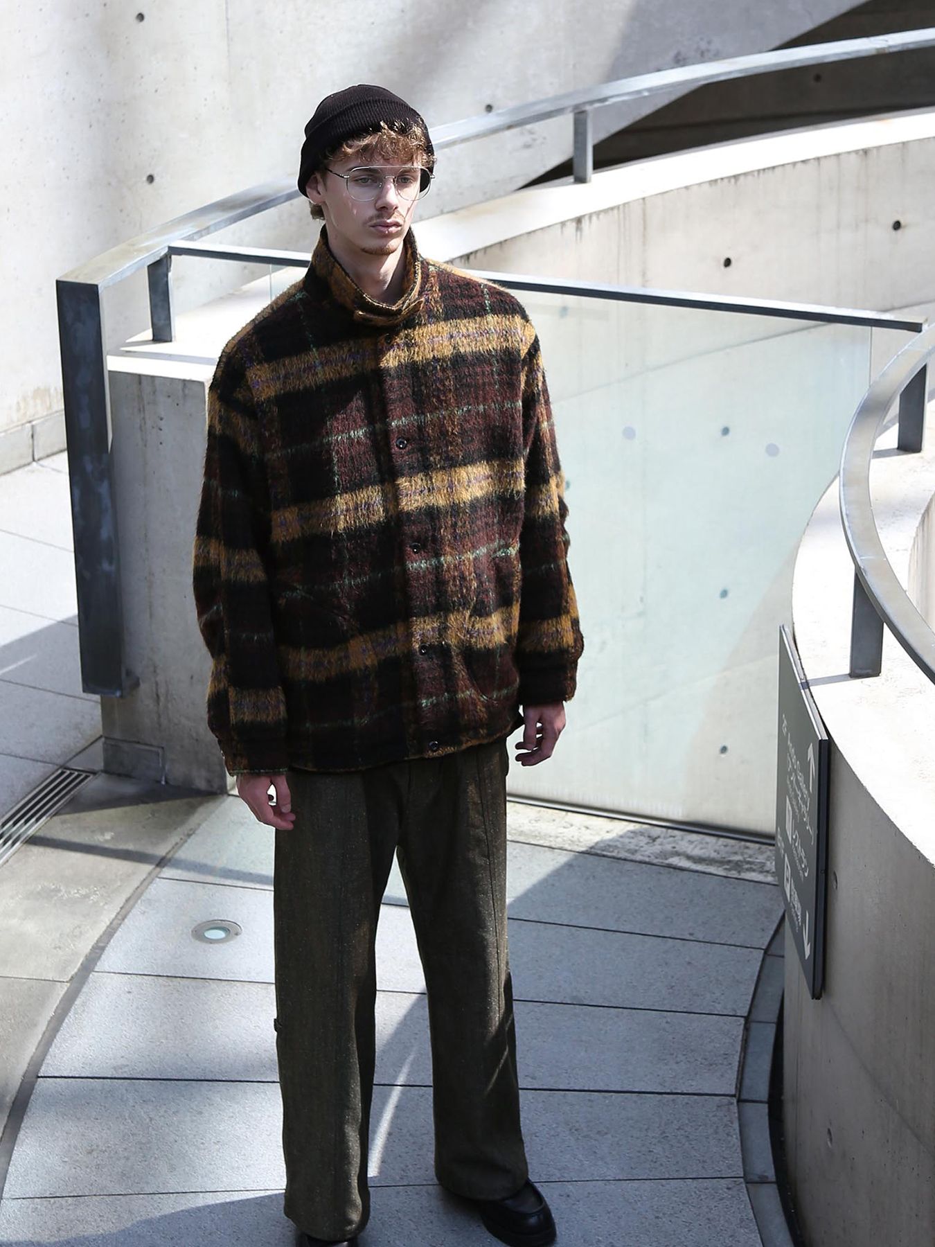 【予約品】WOOLY JKT / ブラウン×マスタード【QUOLT】