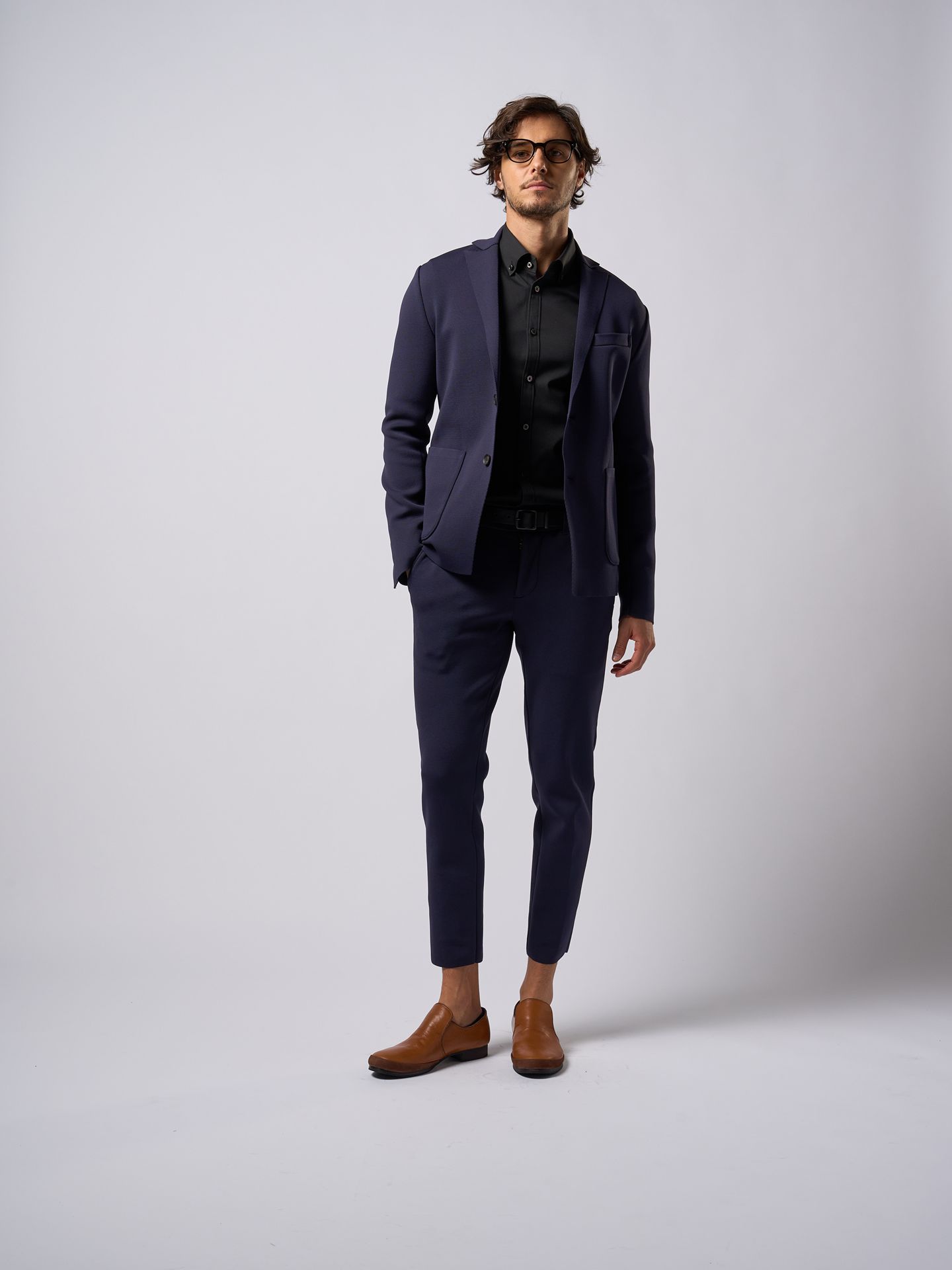【予約品9月19日 10時締め】 function knit easy slacks  / スラックス / ネイビー