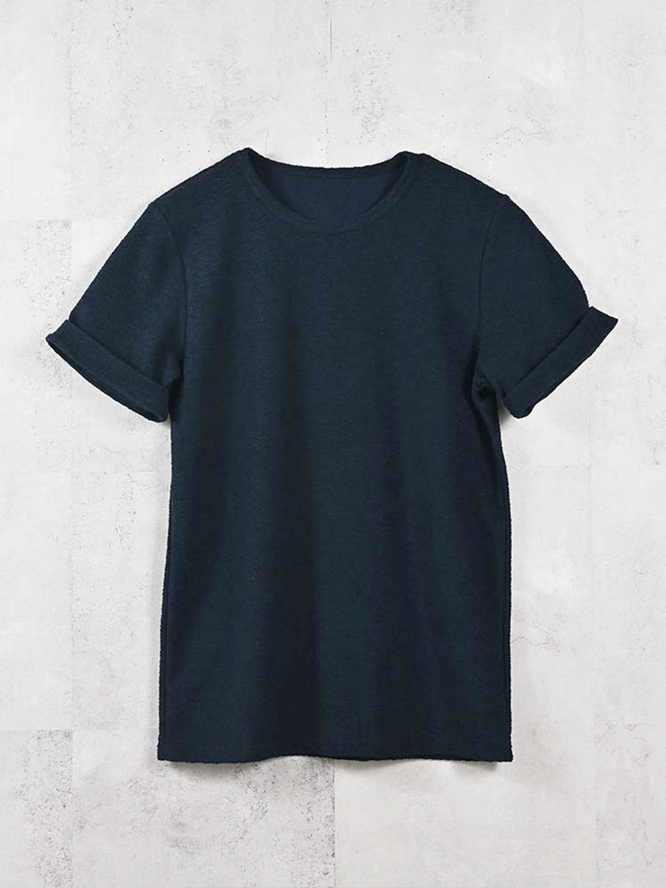 【予約品 2月15日(日) 18:00 締切】PILE ROLL UP TEE / パイルロールアップTシャツ / ネイビー