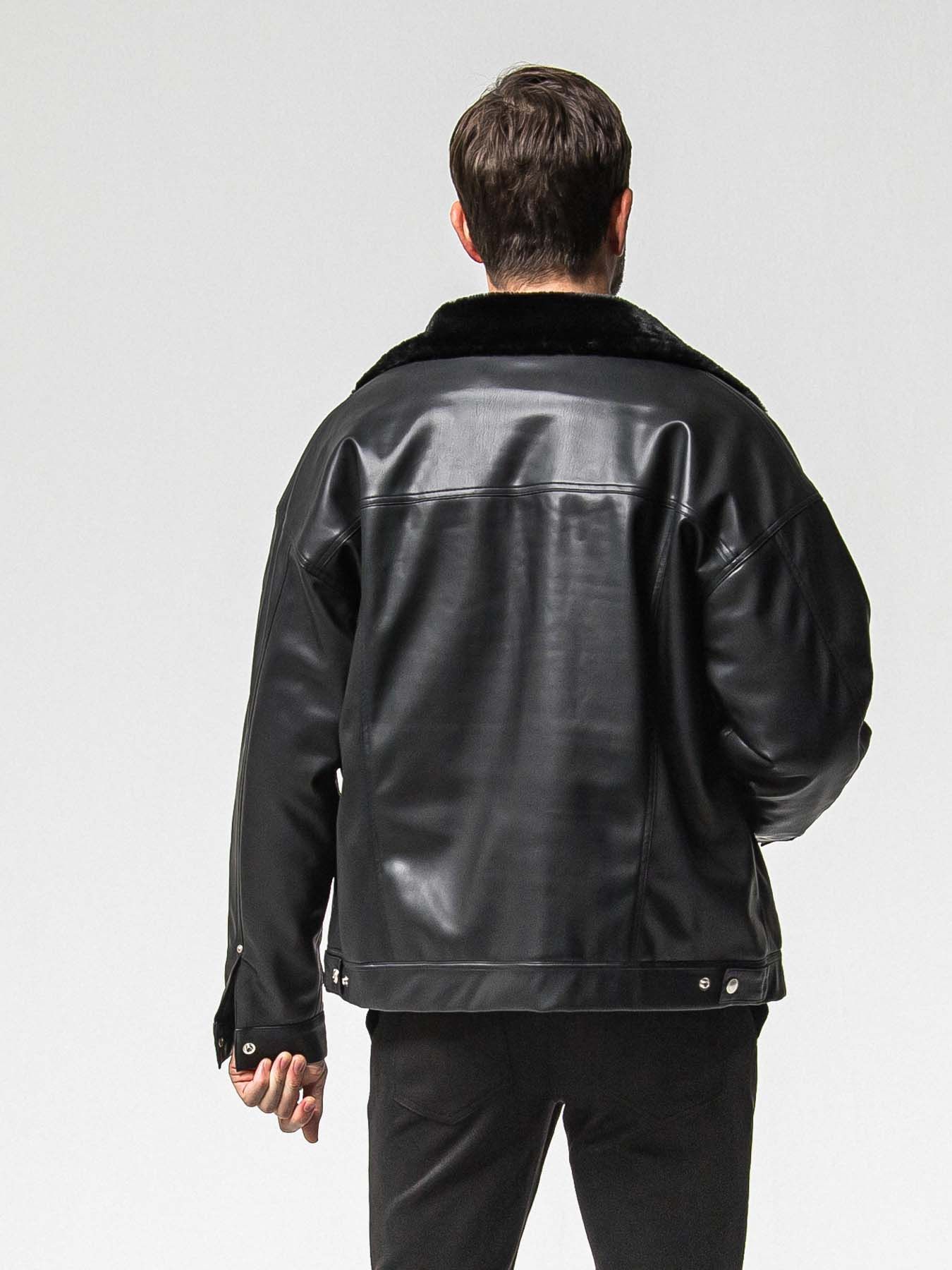 【予約品 8月31日(日) 締切】LEATHER FUR OVER G / レザーファーオーバーGジャケット / ブラック