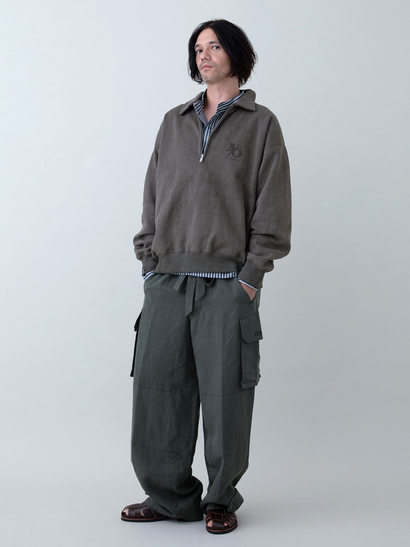 【予約品 11月23日(日) 締切】MINIMALPULLOVER / プリント プルオーバーシャツ / CHARCOAL