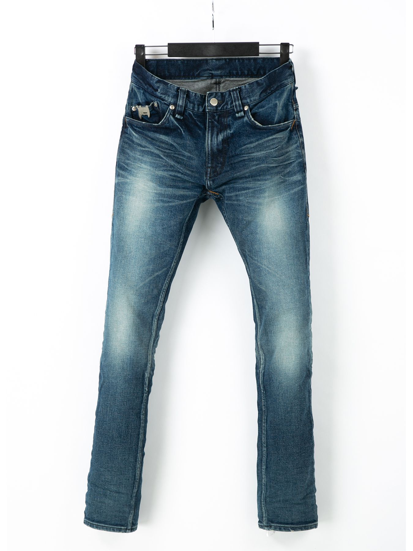 【予約品 10月12日(日) 締切】12.5oz Organic Cotton Stretch Denim Tight Straight Jeans / 12.5oz オーガニックコットン ストレッチデニム タイトストレート  / TIGHT JOE  / インディゴ（ユーズド加工）