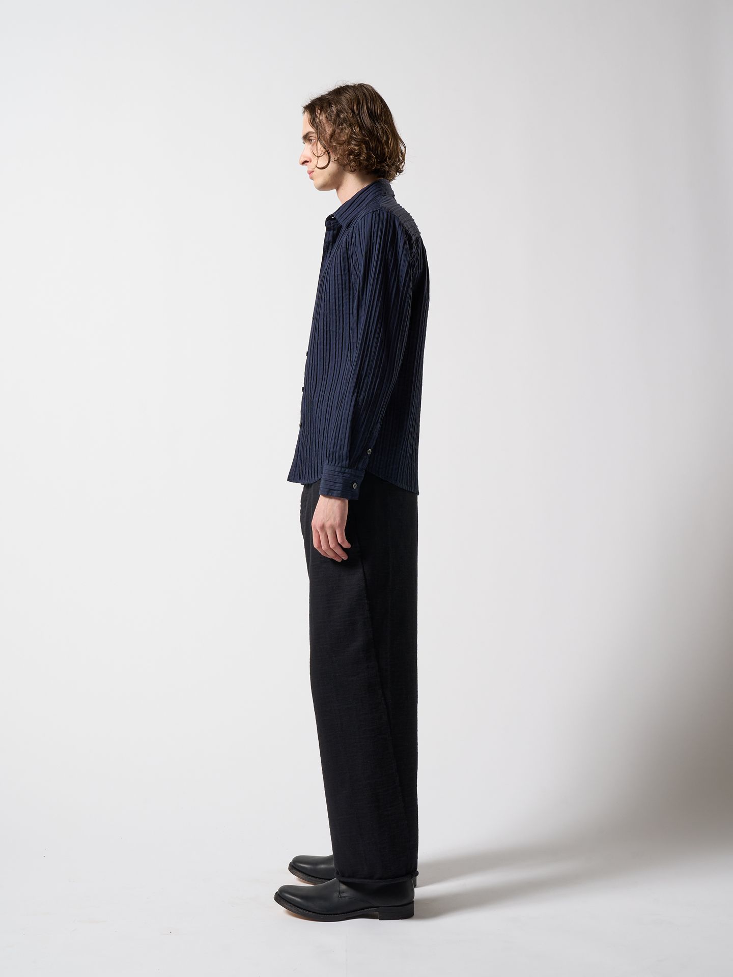 【予約品】 stripe shirt / ストライプシャツ / ネイビー