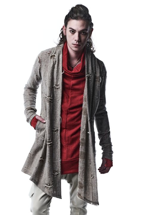 ShawlCardigan カーディガン DamageJersey / Beige 【kiryuyrik】