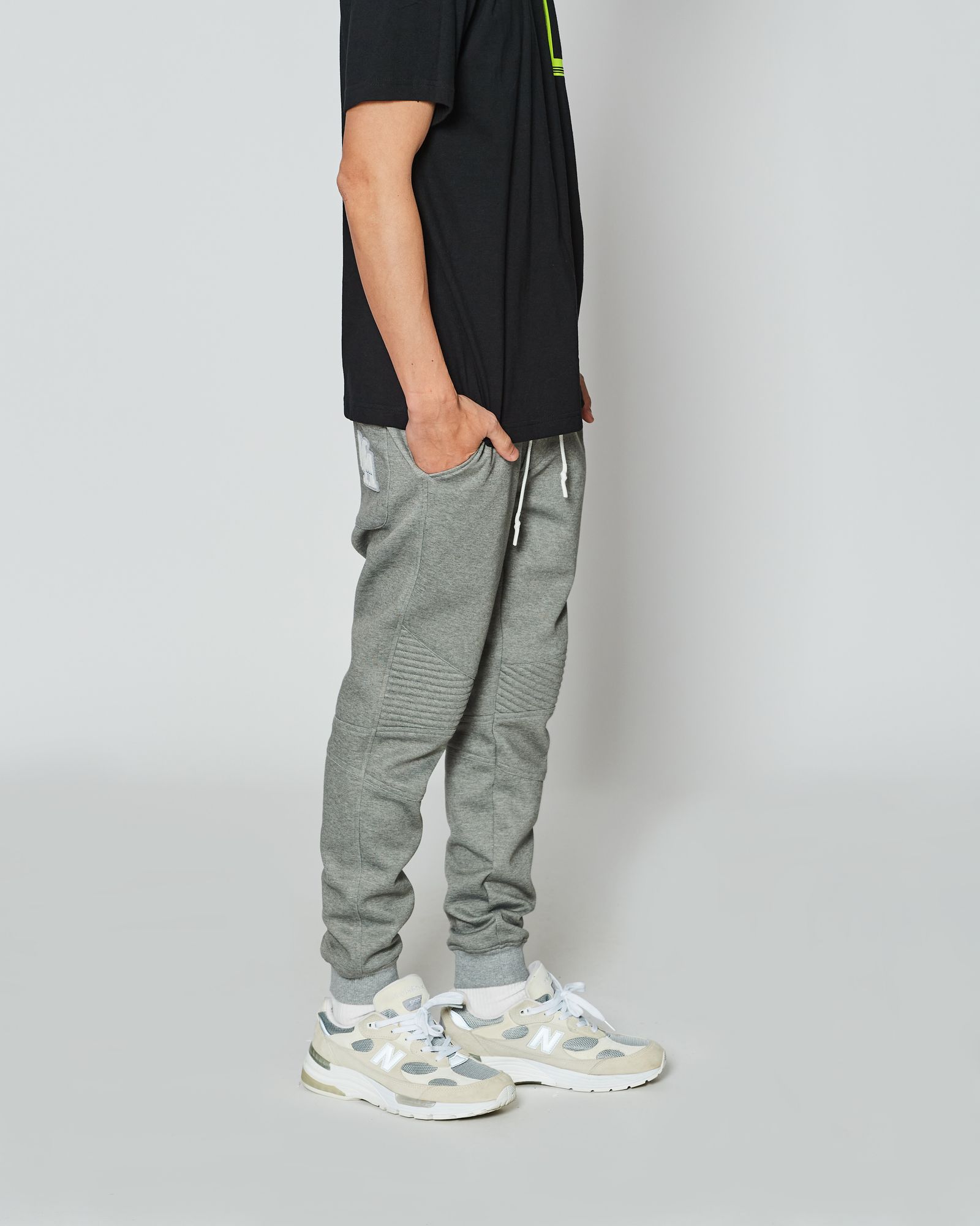muta Double-knit Biker Pant / Wネームイージーパンツ / グレー 【Acanthus×mutaMARIN】