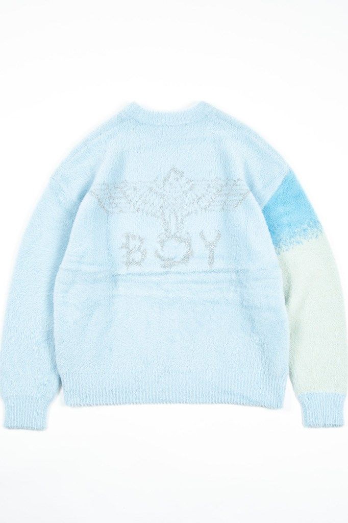 シャギー ニット プルオーバー  / ブルー 【BOY LONDON】