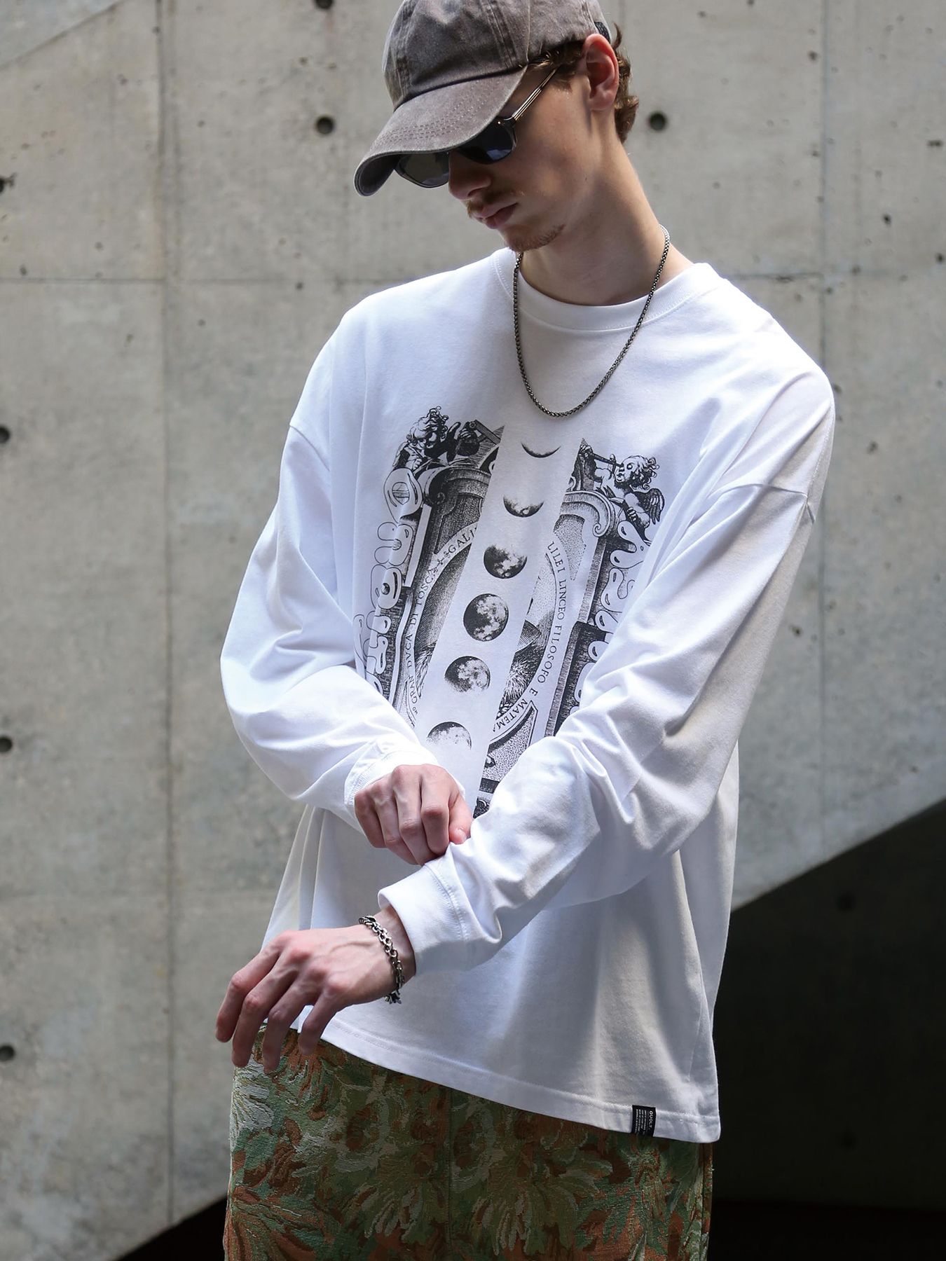 【予約品】ORBITAL WIDE-TEE / プリントワイドTシャツ / ホワイト【QUOLT】