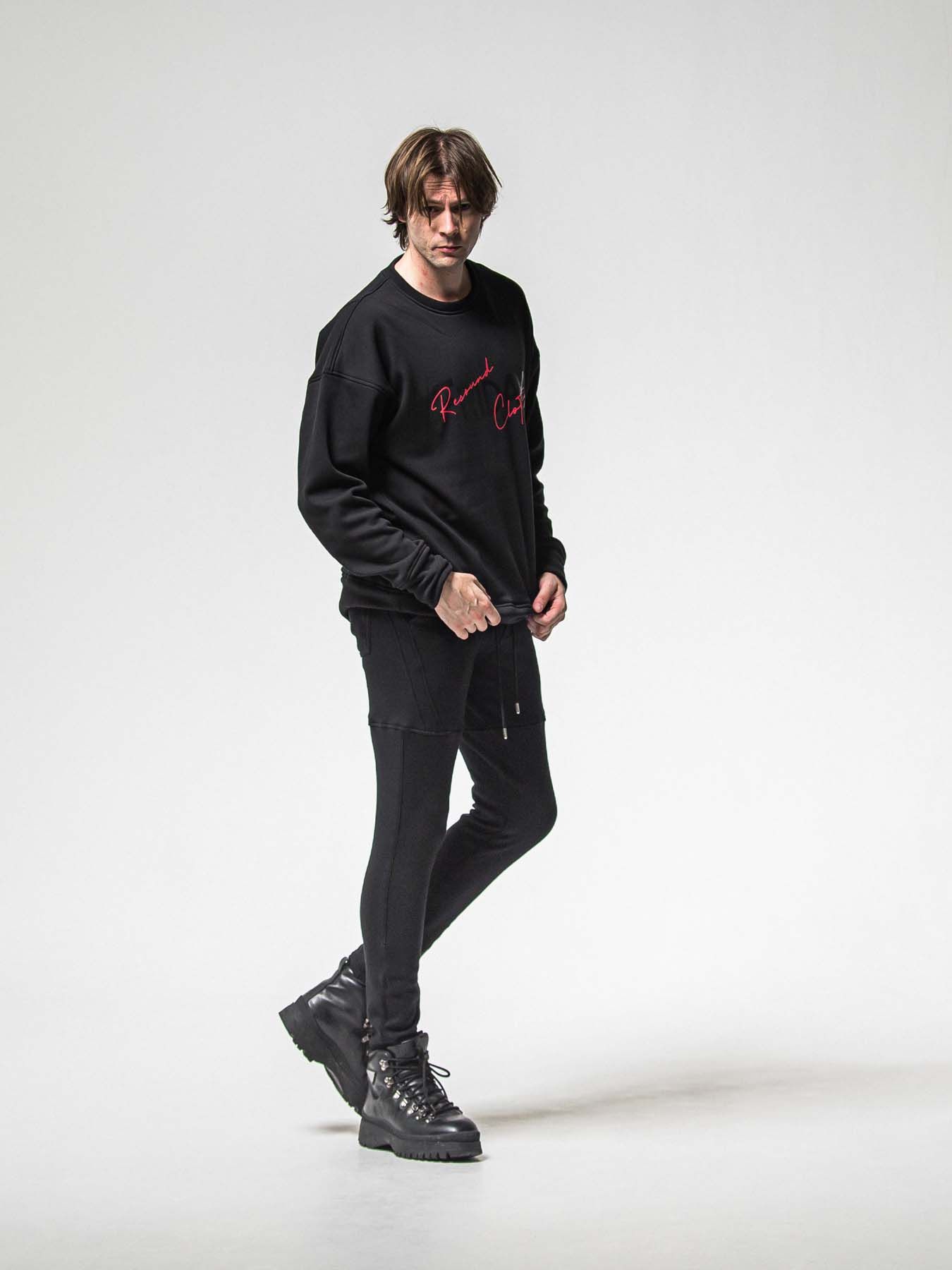 【予約品 8月31日(日) 締切】FRIDAY OLD LOGO VEROURS FLEECE TRAINER / FRIDAYコラボ オールドロゴ ベロアフリース トレーナー / ブラック