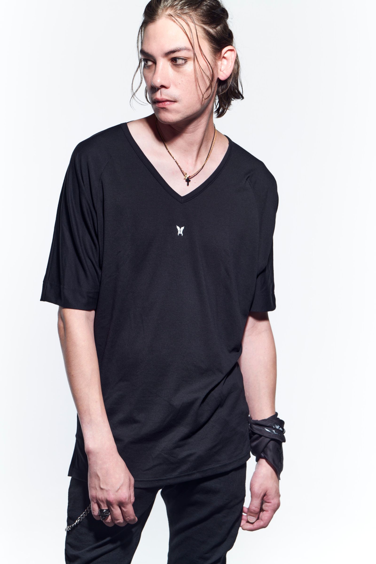 《予約品》 DolmanV-Neck T-Shirts Tシャツ BEA TENJIKU / Black 【kiryuyrik】 1月入荷予定
