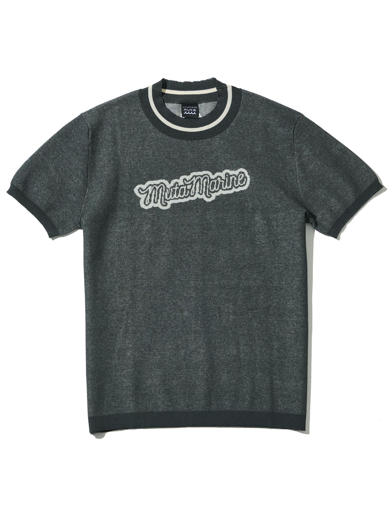 【予約品 10月9日(木) 締切】muta Sheer Knit S-S Top / シアーニットTシャツ / グレー【Acanthus × muta MARINE】