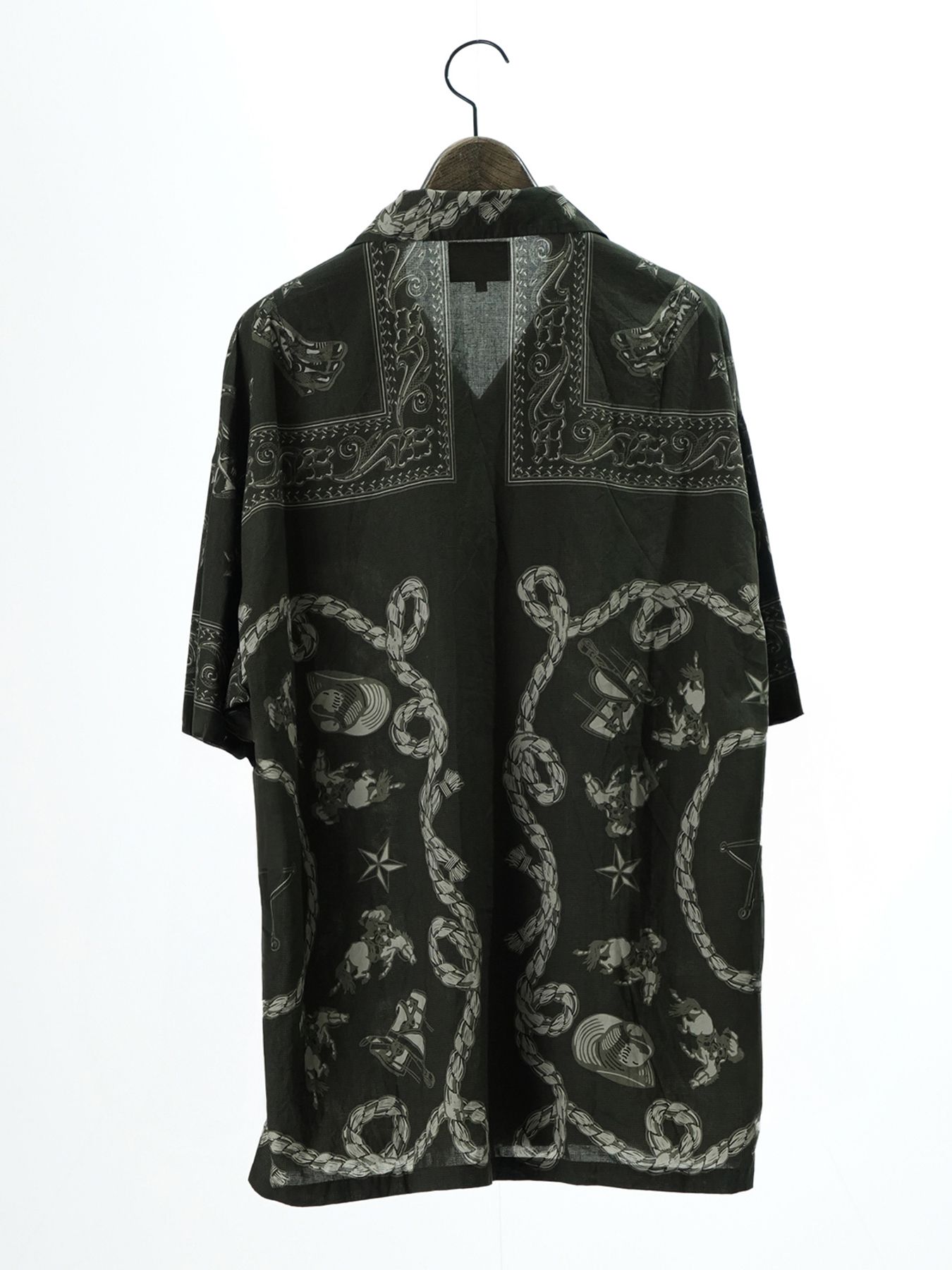 【予約品 11月23日(日) 締切】WESTERNBANDANA SHIRTS short / バンダナプリント シャツ / CHARCOAL