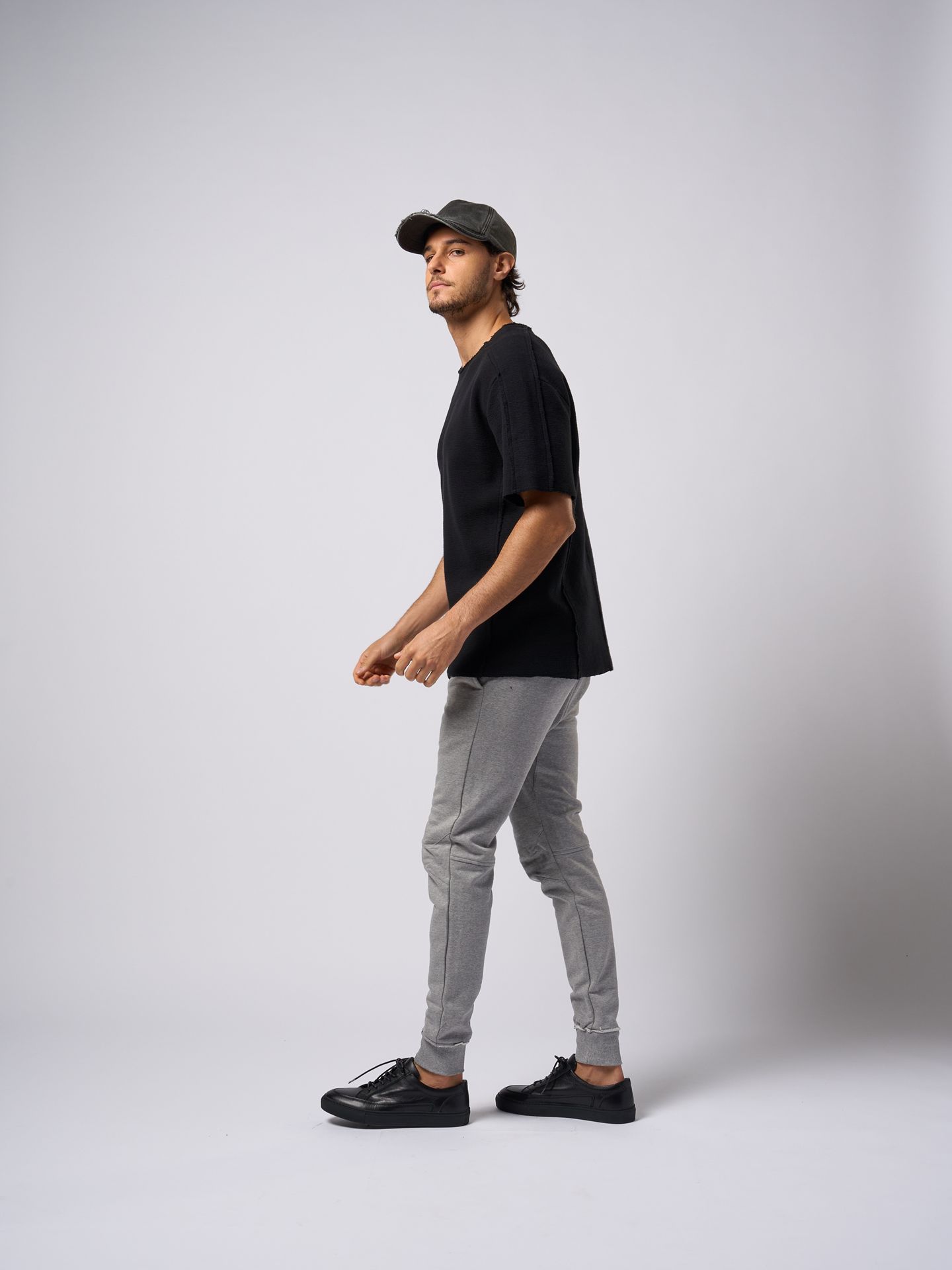 【予約品9月19日 10時締め】 basic rib sweat pants / スウェットパンツ / グレー