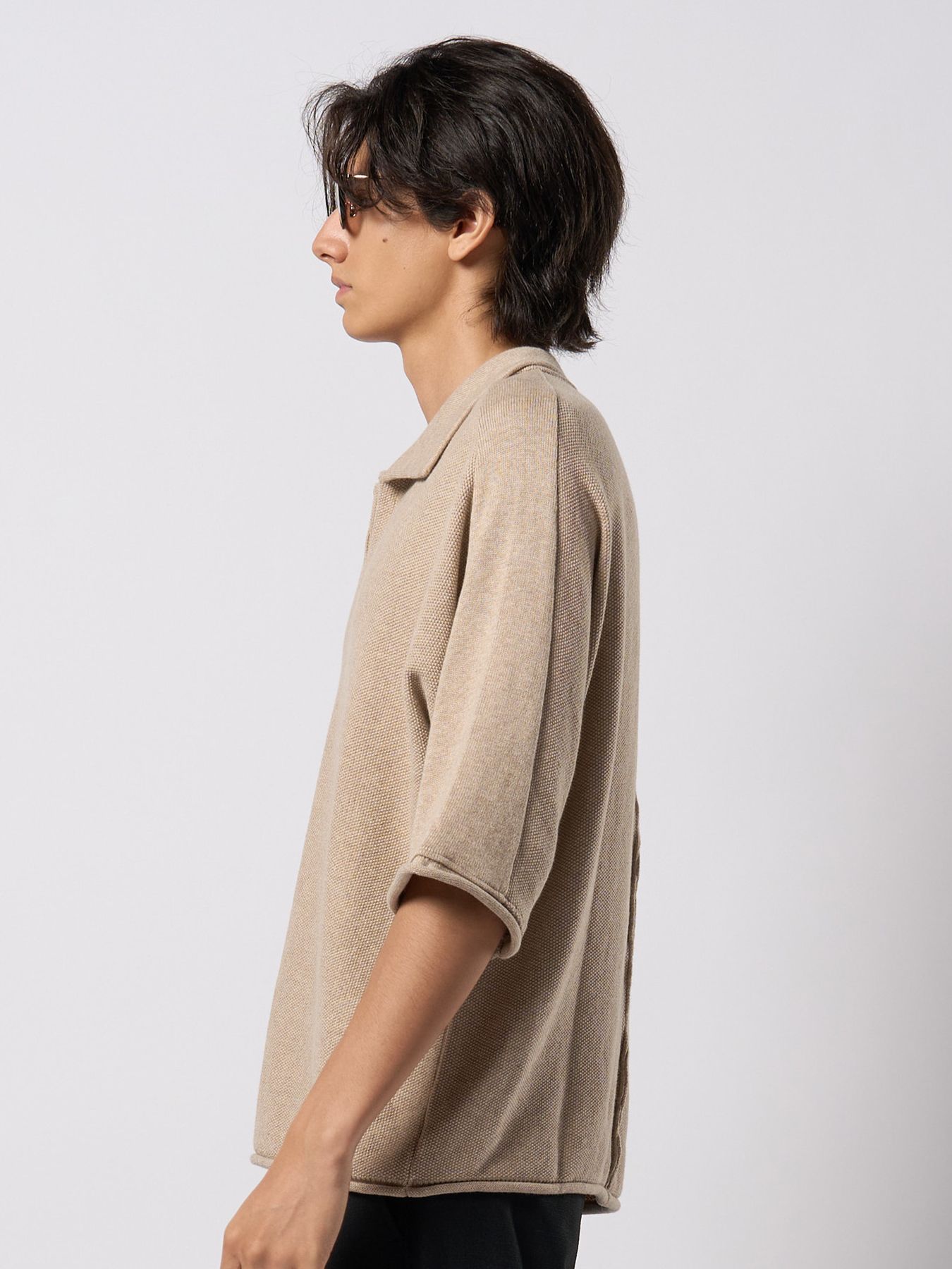【予約品 9月23日(火) 締切】comfy skipper polo H/S / コンフィー スキッパーポロ ハーフスリーブ  / ライトベージュ