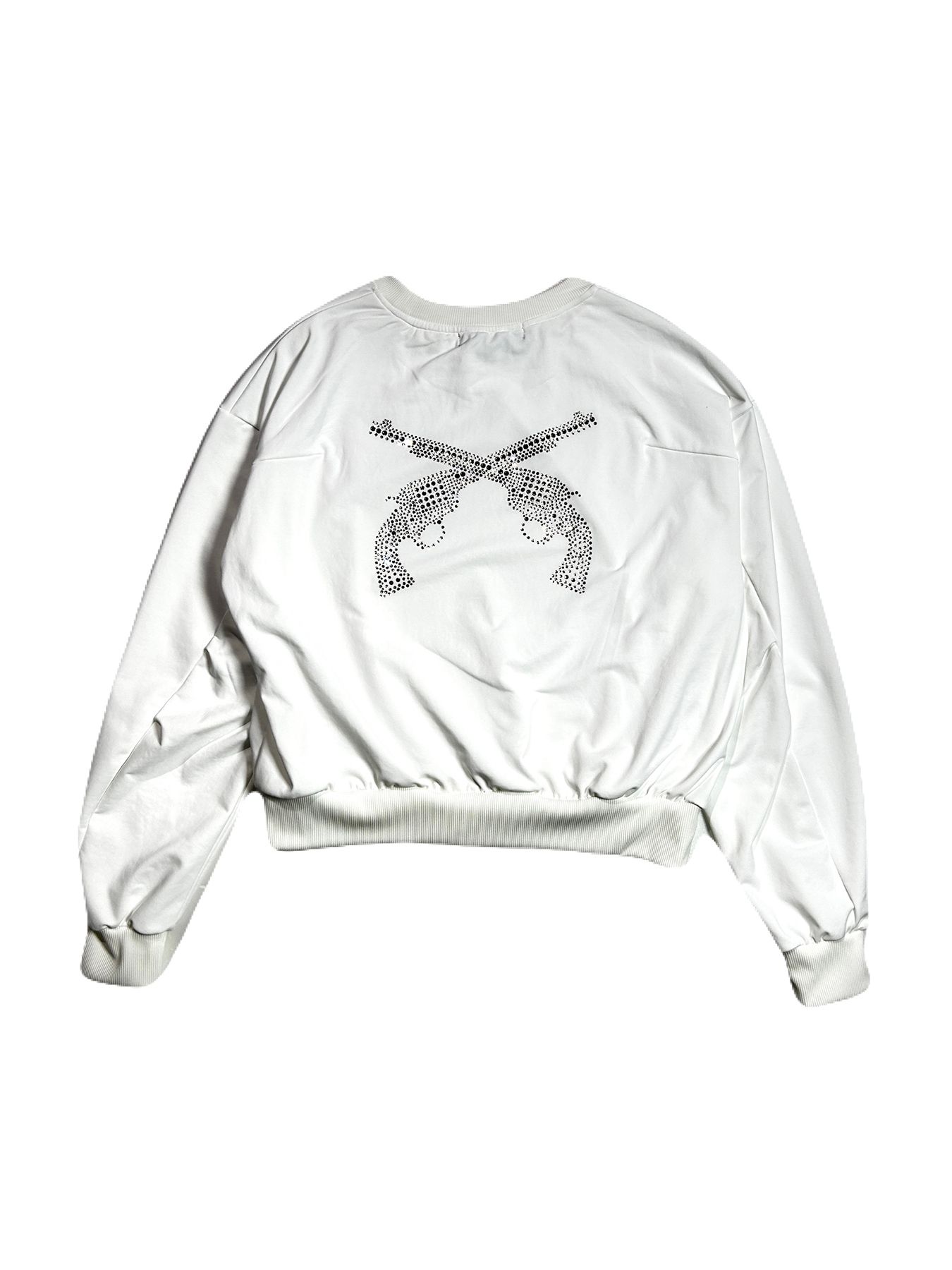 【予約品 8月10日(日) 締切 】WOMENS CROSSGUN CRY SWEAT / クロスガン クリスタル スウェット / オフホワイト
