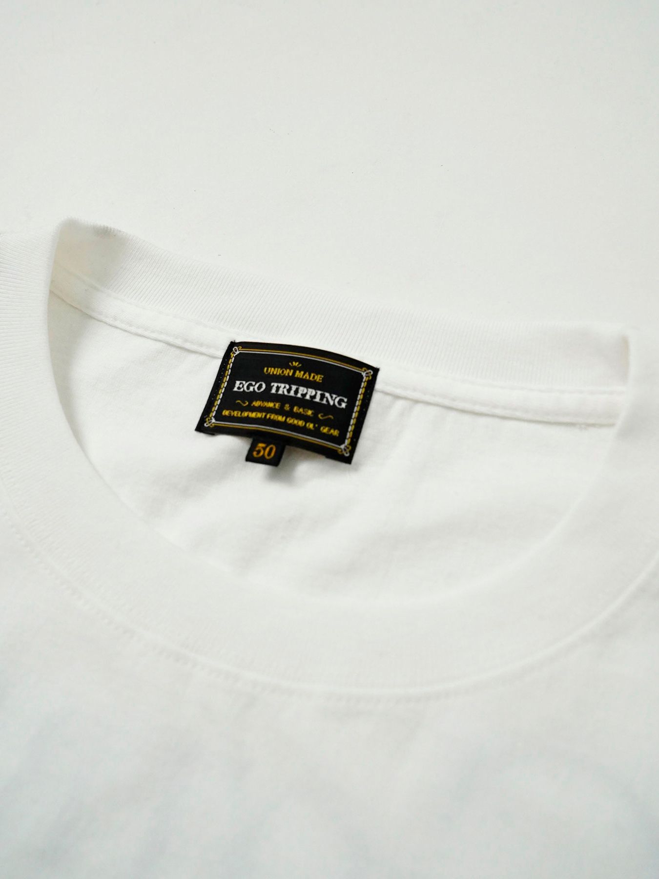 【予約品 11月9日(月) 締切】HEAVYOUNCE TEE Cw / ヘビーオンス バックプリントTシャツ / ホワイト×ブラック