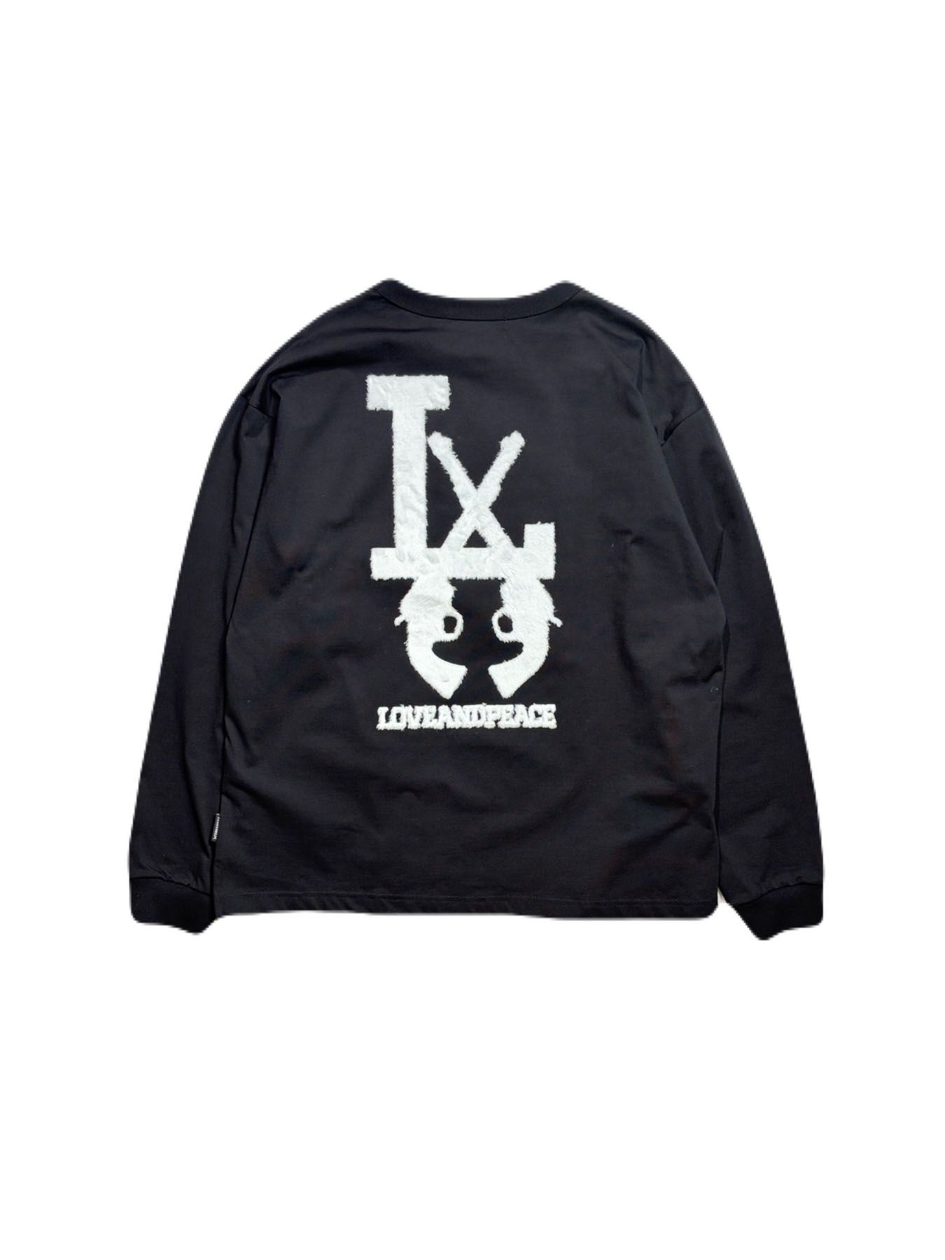 【予約品 3月9日(月) 18:00 締切】LA FUR PRINT L/S T / LA ファープリント ロンT / ブラック×ホワイト