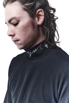 《予約品》 MockNeckLongSleevesT モックネックTシャツ Waffle / Black 【kiryuyrik】 7月入荷予定