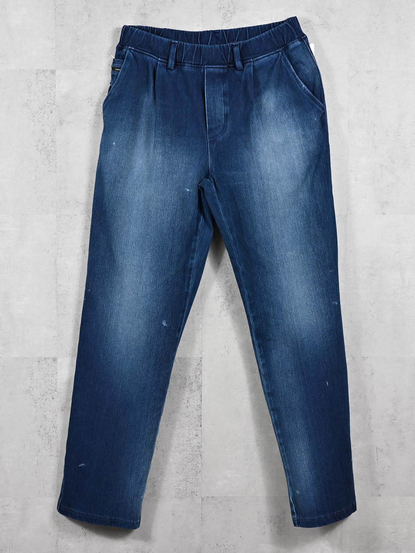 【予約品 11月16日(日) 締切】DENIM JERSEY WIDE PT / デニムジャージ セミワイドシルエット ワンタックイージーパンツ / ダークインディゴ