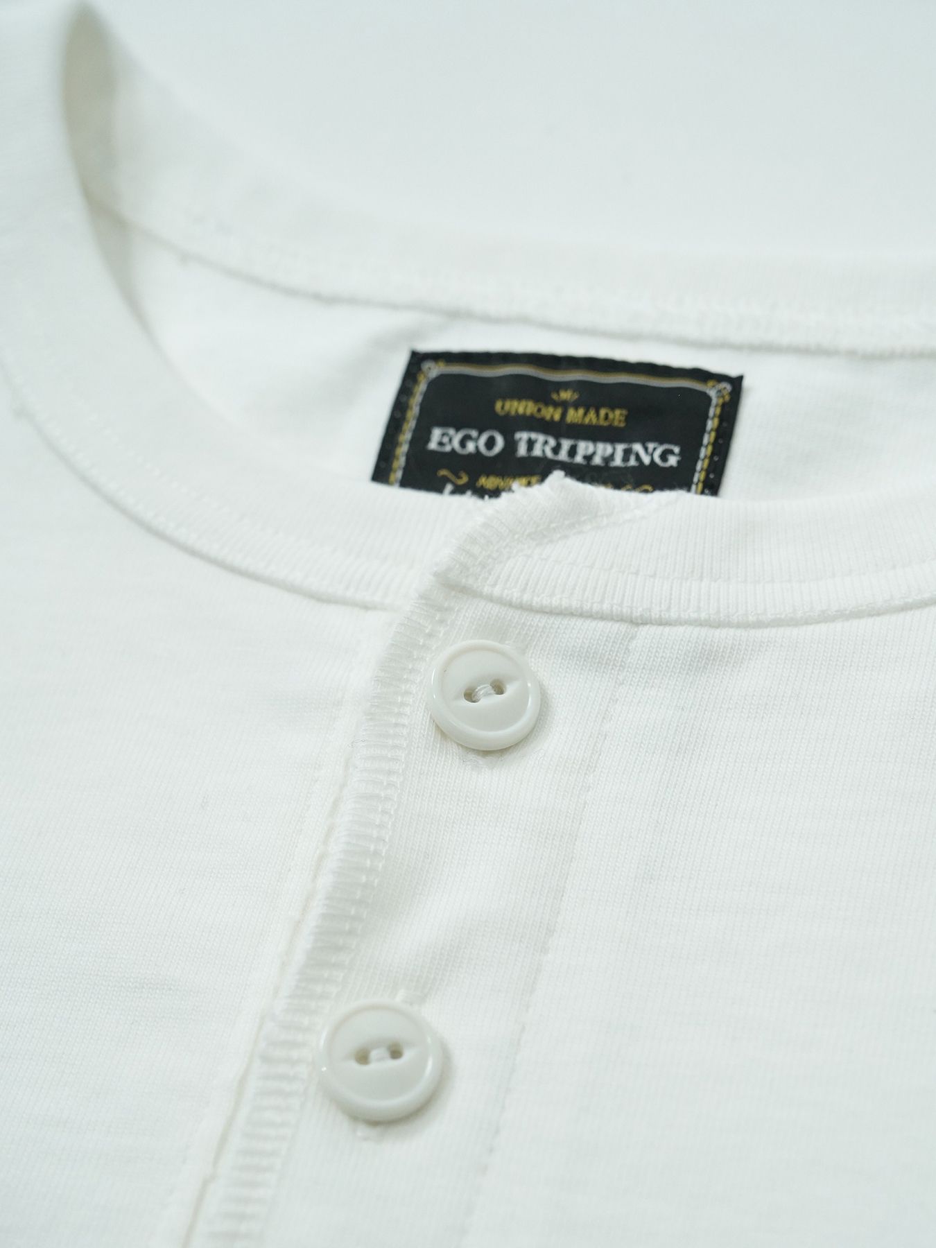 【予約品 5月6日(水) 締切】FLATSEAMME-HENLEY / ヘンリーネックカットソー / ホワイト