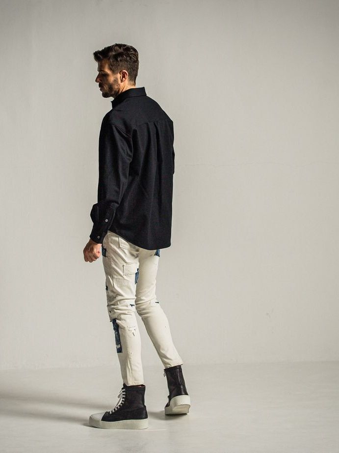 《予約9月1日18時締め》 jersey  jack shirts  / シャツ / ブラック