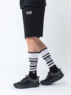 ソックスBORDER SIDE LOGO SOX / BLACK 【SY32 by SWEET YEARS】
