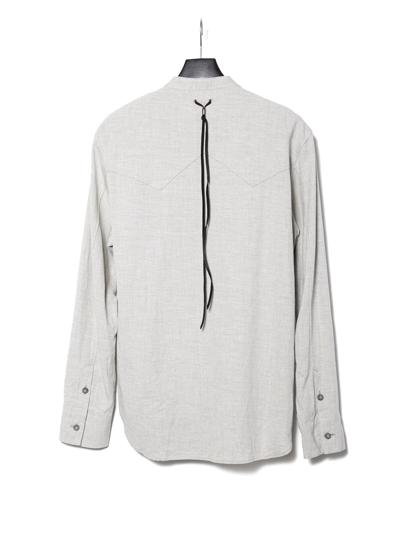 【予約品 10月12日(日) 締切】Softening Washed Rayon Cotton Linen L/S Western Shirt / レーヨン コットン リネン 柔軟ワッシャー 長袖 ウエスタンシャツ / ライトグレー