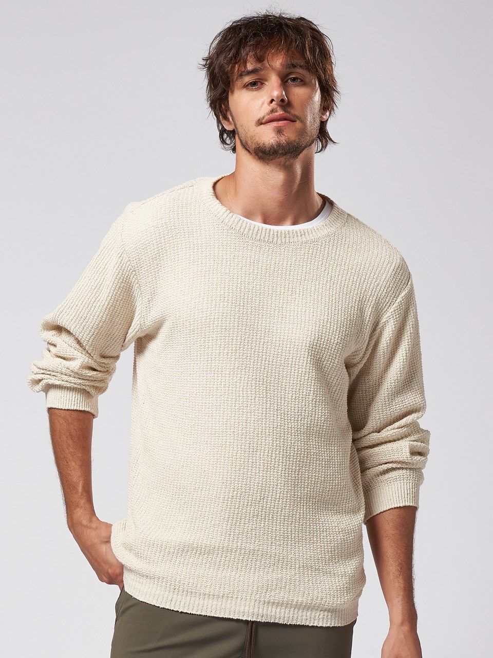 wjk - 《予約品》 boucle summer knit / サマーニット / ホワイト | BRYAN