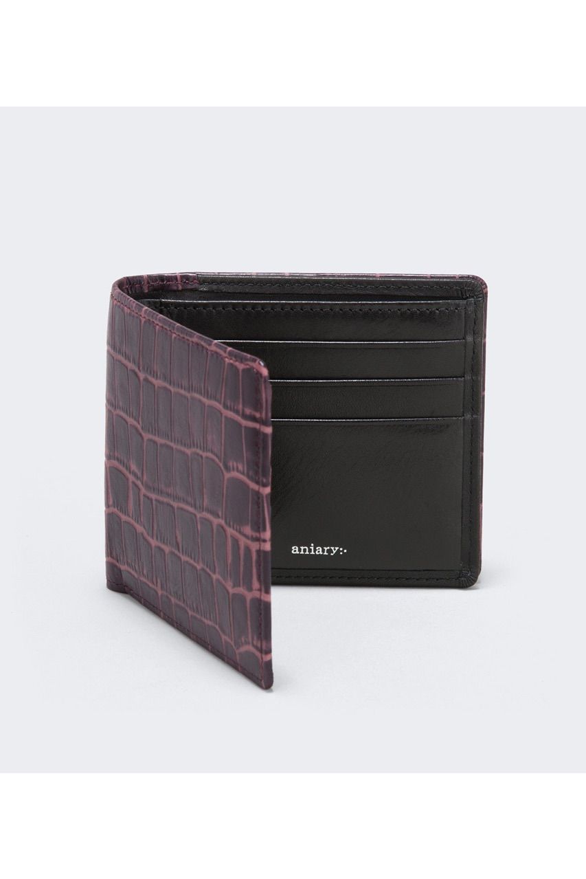 二つ折り財布 Tint Embossing Leather / Bordeaux 【aniary】