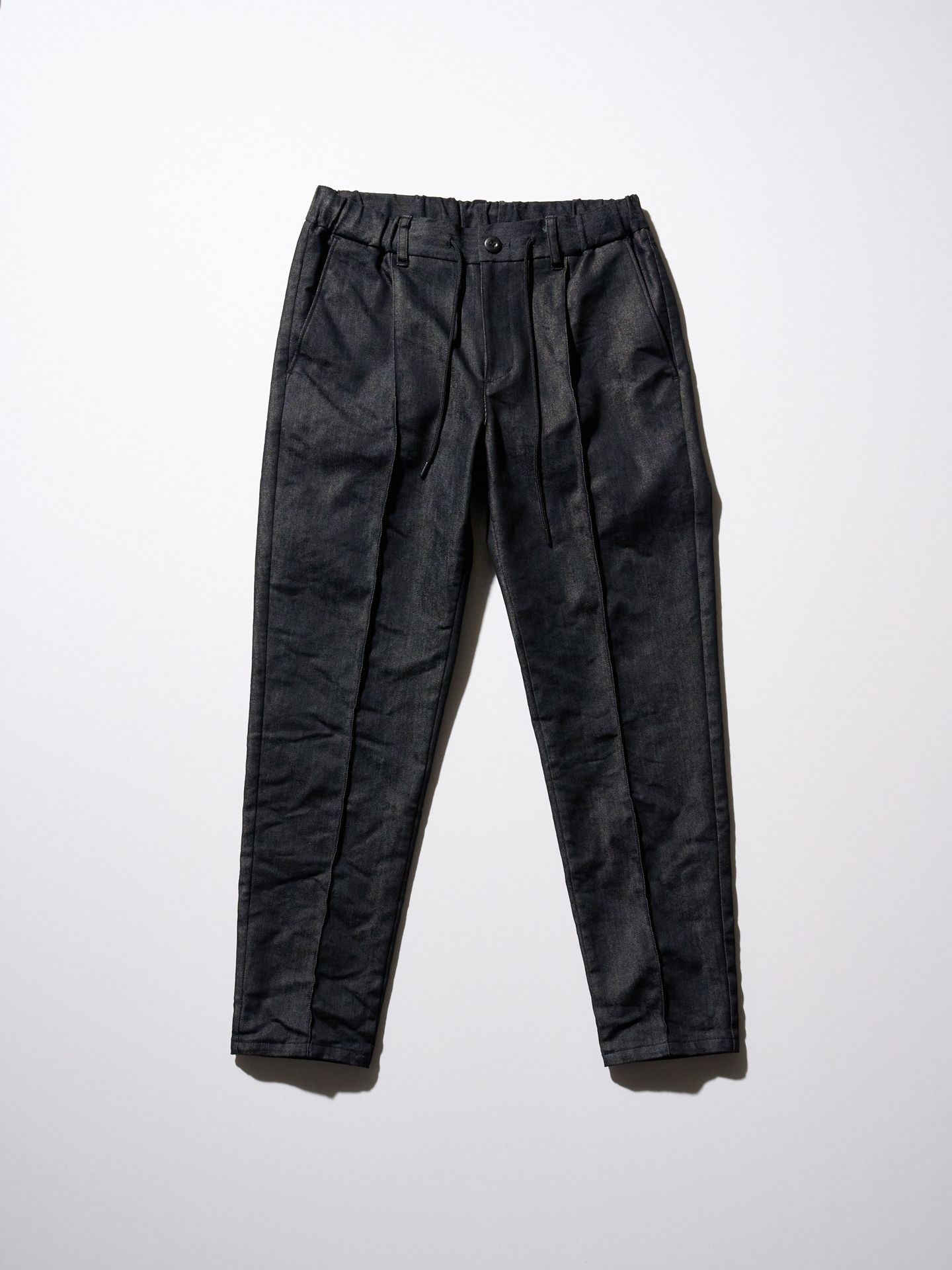 【予約品9月19日 10時締め】 denim pin-tuck slacks  / 2タックスラックス / ブラック