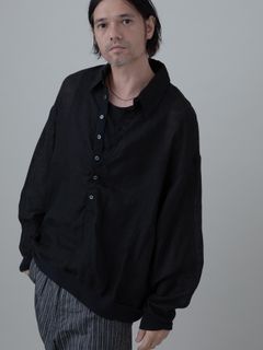 【予約品 11月23日(日) 締切】LINENSHEER POLO / リネン ポロシャツ / BLACK