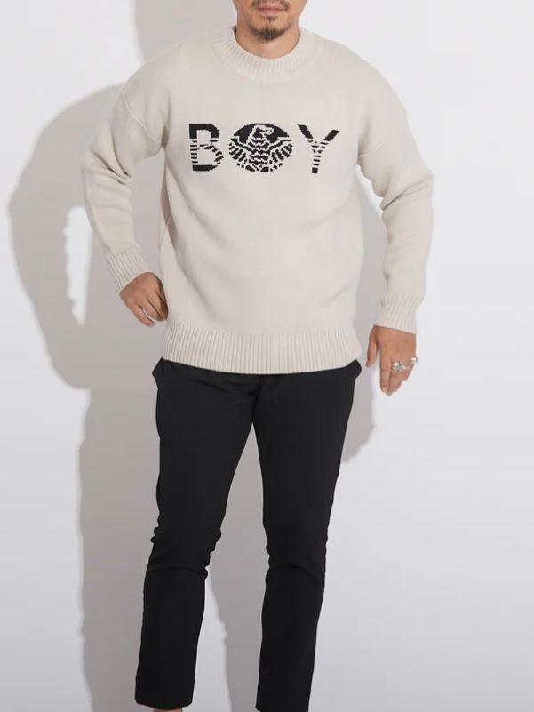 BOY CREW NECK SWEATER OFF WHITE【B223N6060031】