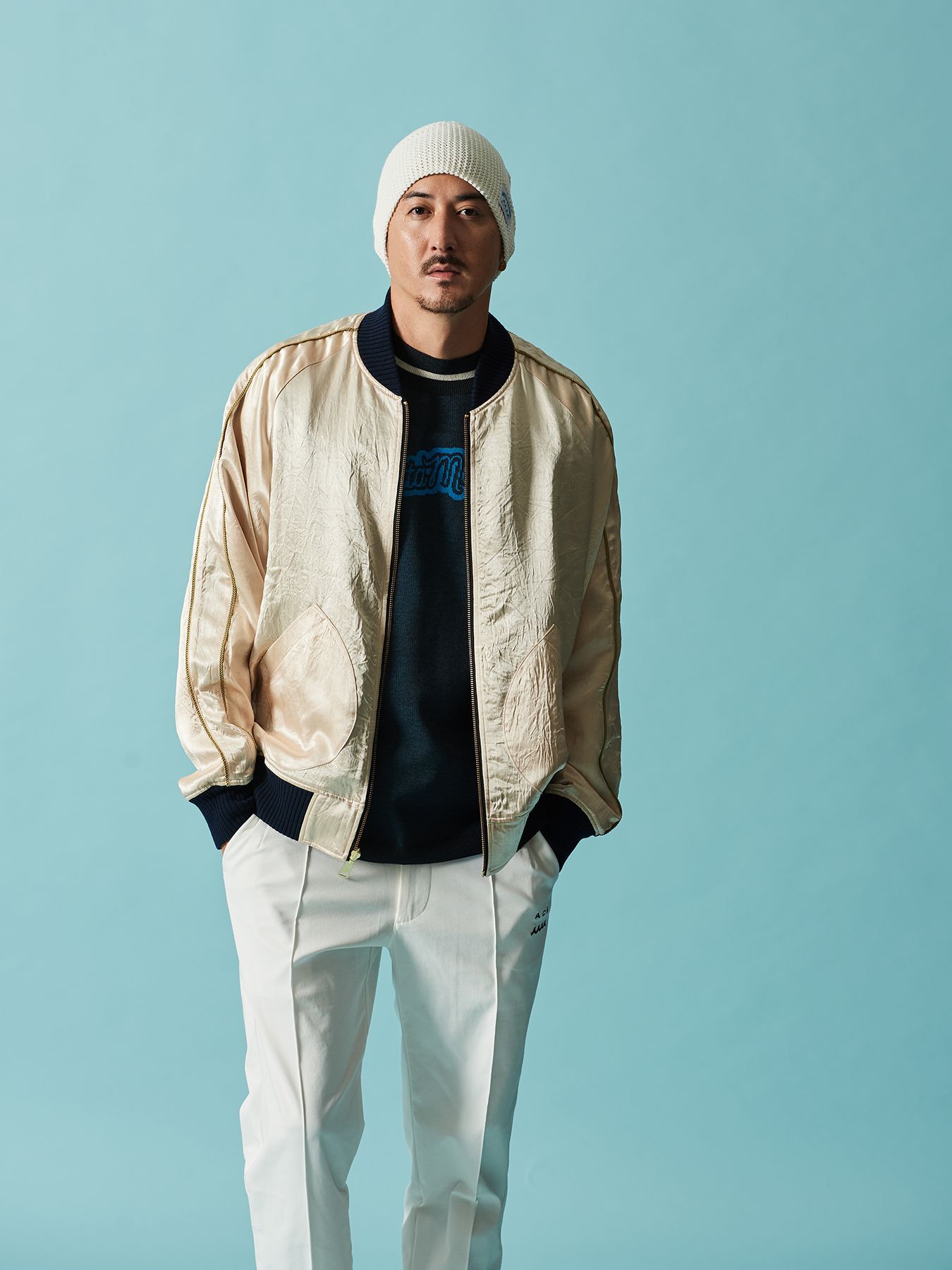 【予約品 10月9日(木) 締切】muta Souvenir Jacket / リバーシブル スーヴェニアジャケット / ブルー【Acanthus × muta MARINE】