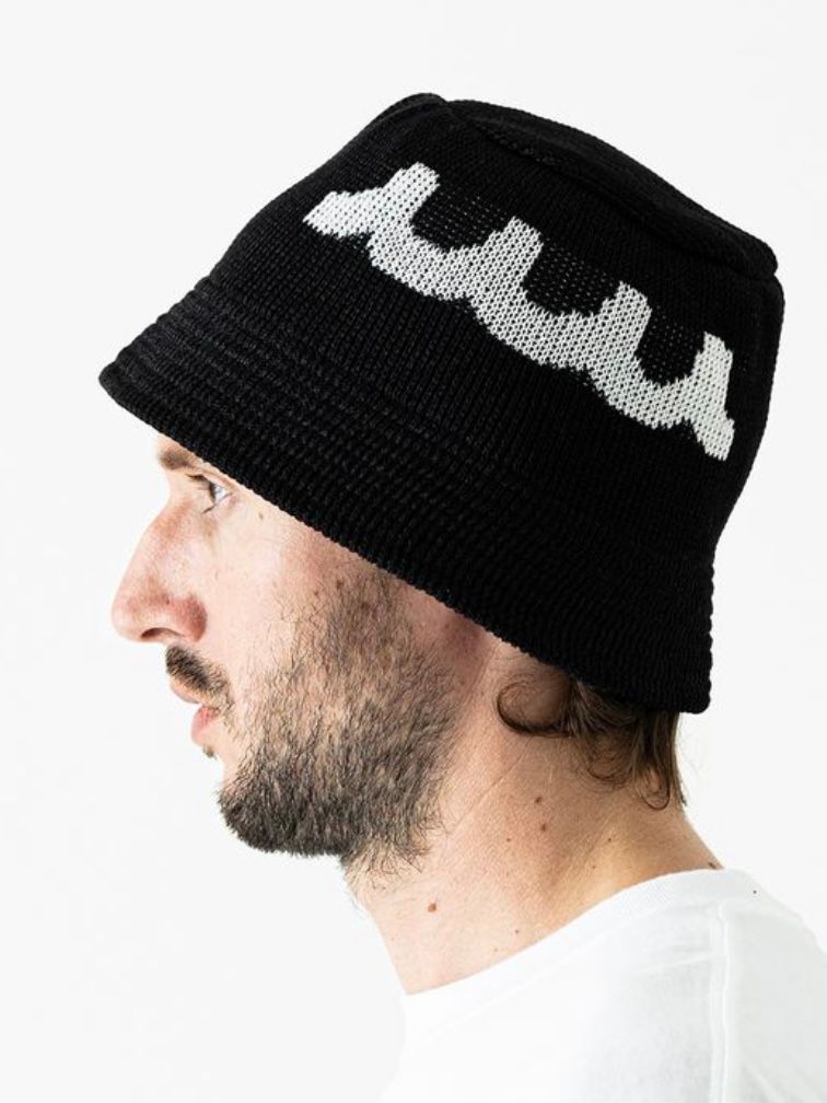 muta - muta Logo Bucket Summer Knit Hat / ブラック 【Acanthus×muta