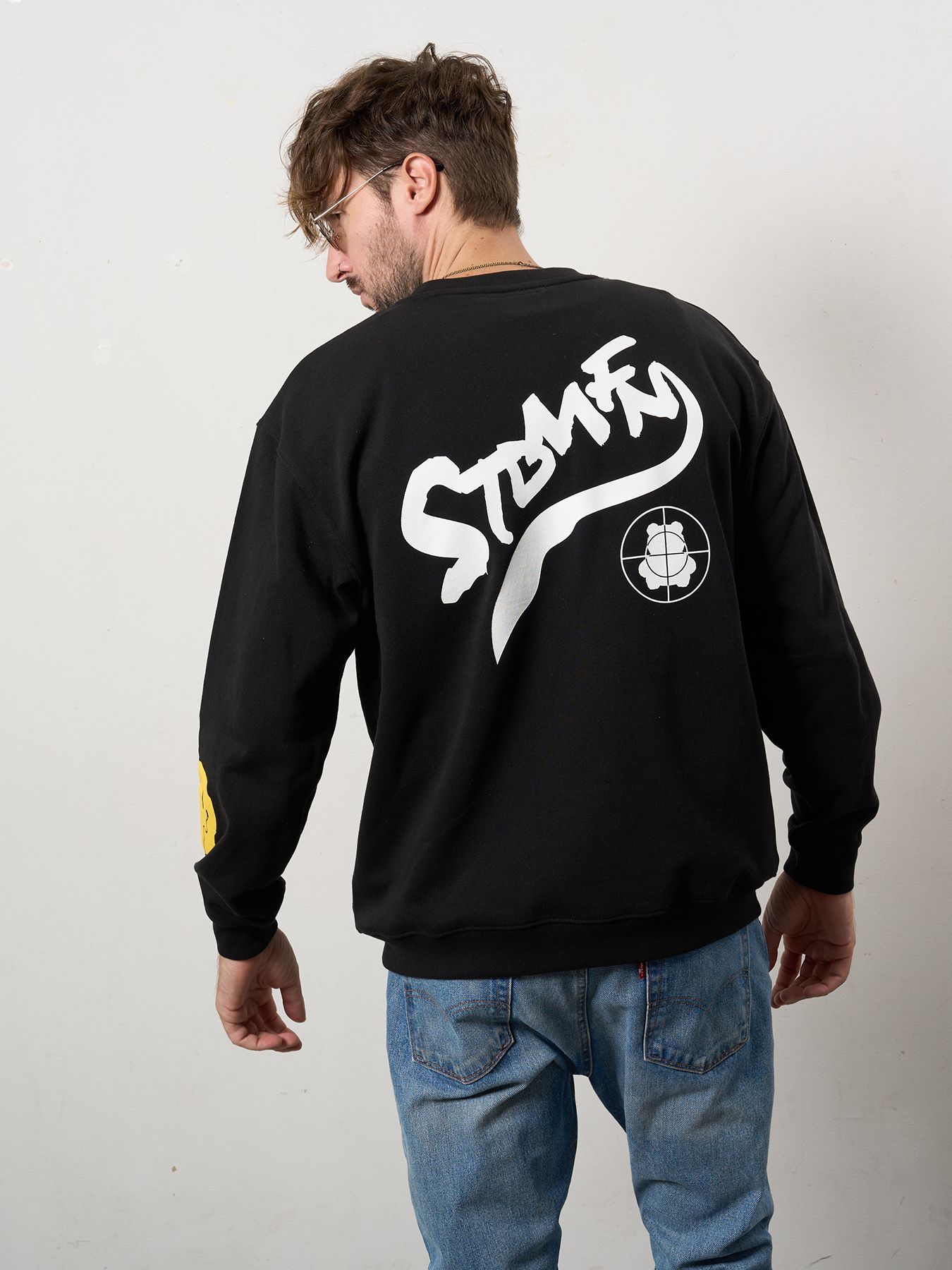 【予約品 10月16日(木) 締切】オーセンティックパイル ウェービーロゴ スマイル ケット スエットシャツ / ブラック