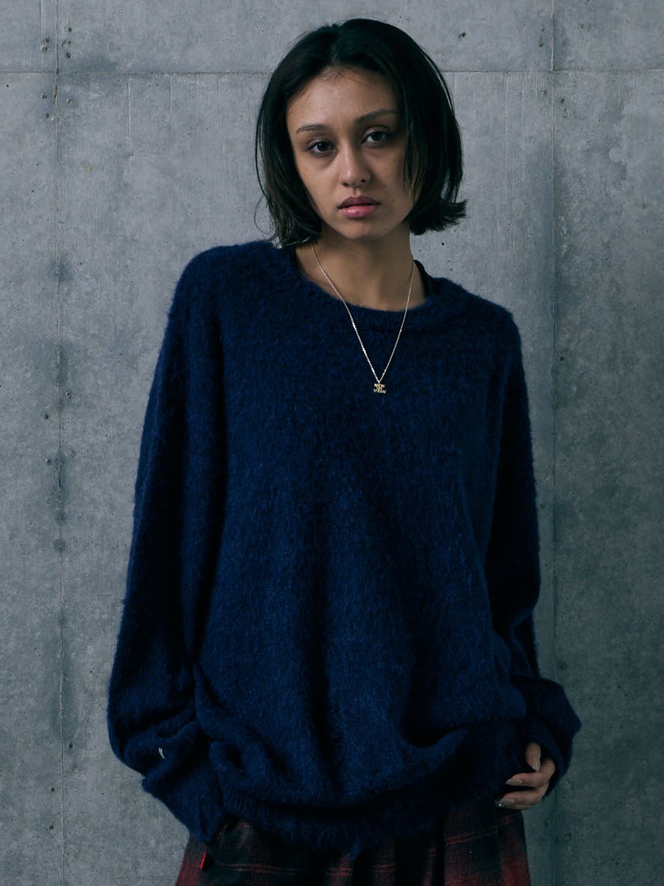 NANCY MOHAIR / モヘア クルーネックニット / NAVY