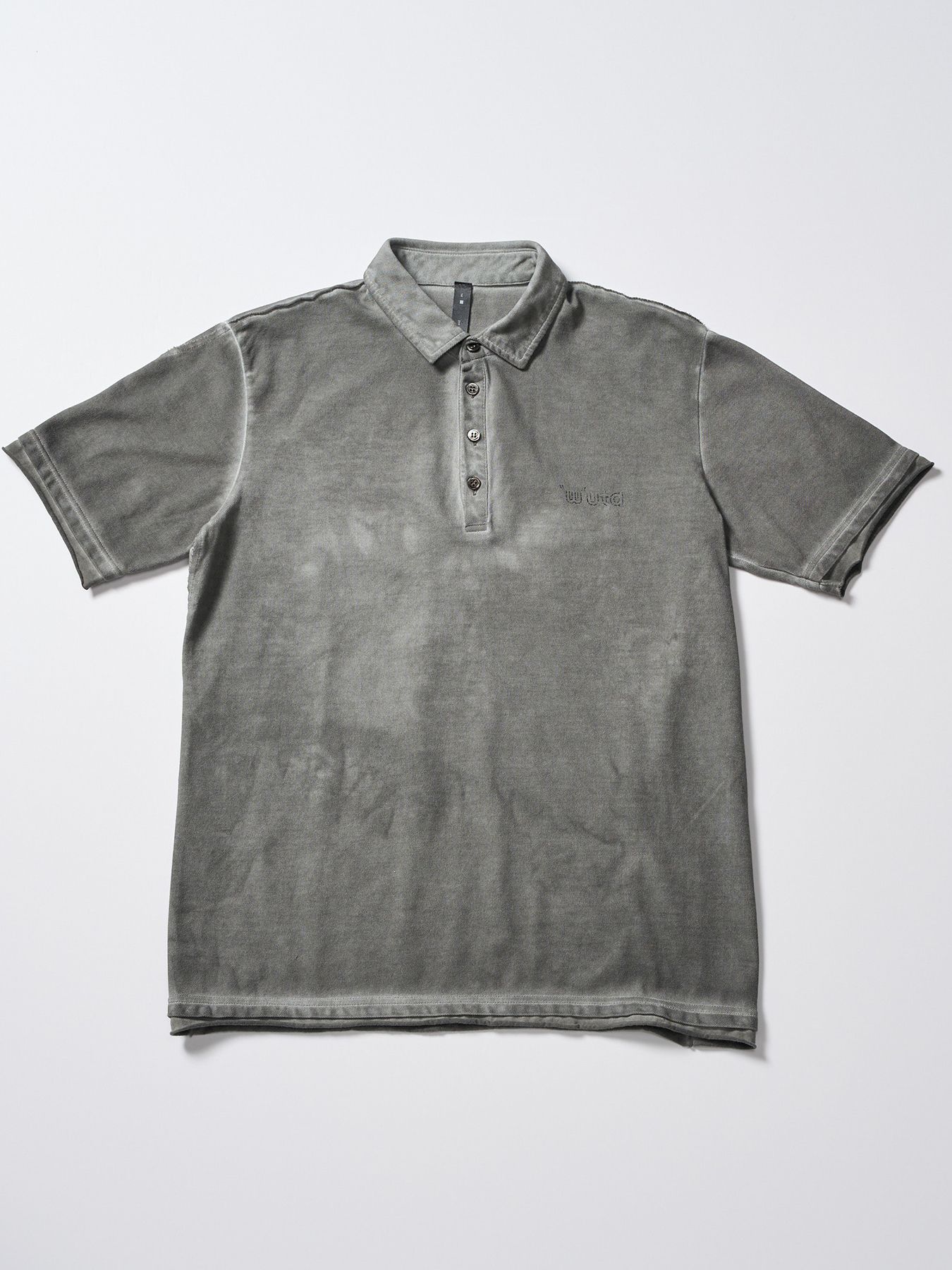 【予約品 1月25日(日) 締切】muta × wjk collection：cut-off polo S/S (printed) / カットオフ ポロ ショートスリーブ / ダークグレー