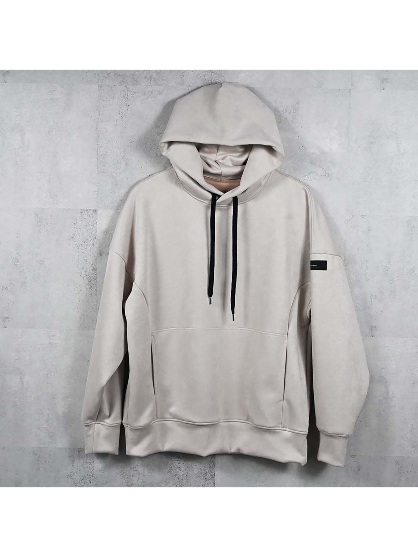 【予約品 8月31日(日) 締切】SUEDE LOOSE HOODIE / スウェード ルーズフーディ / グレージュ