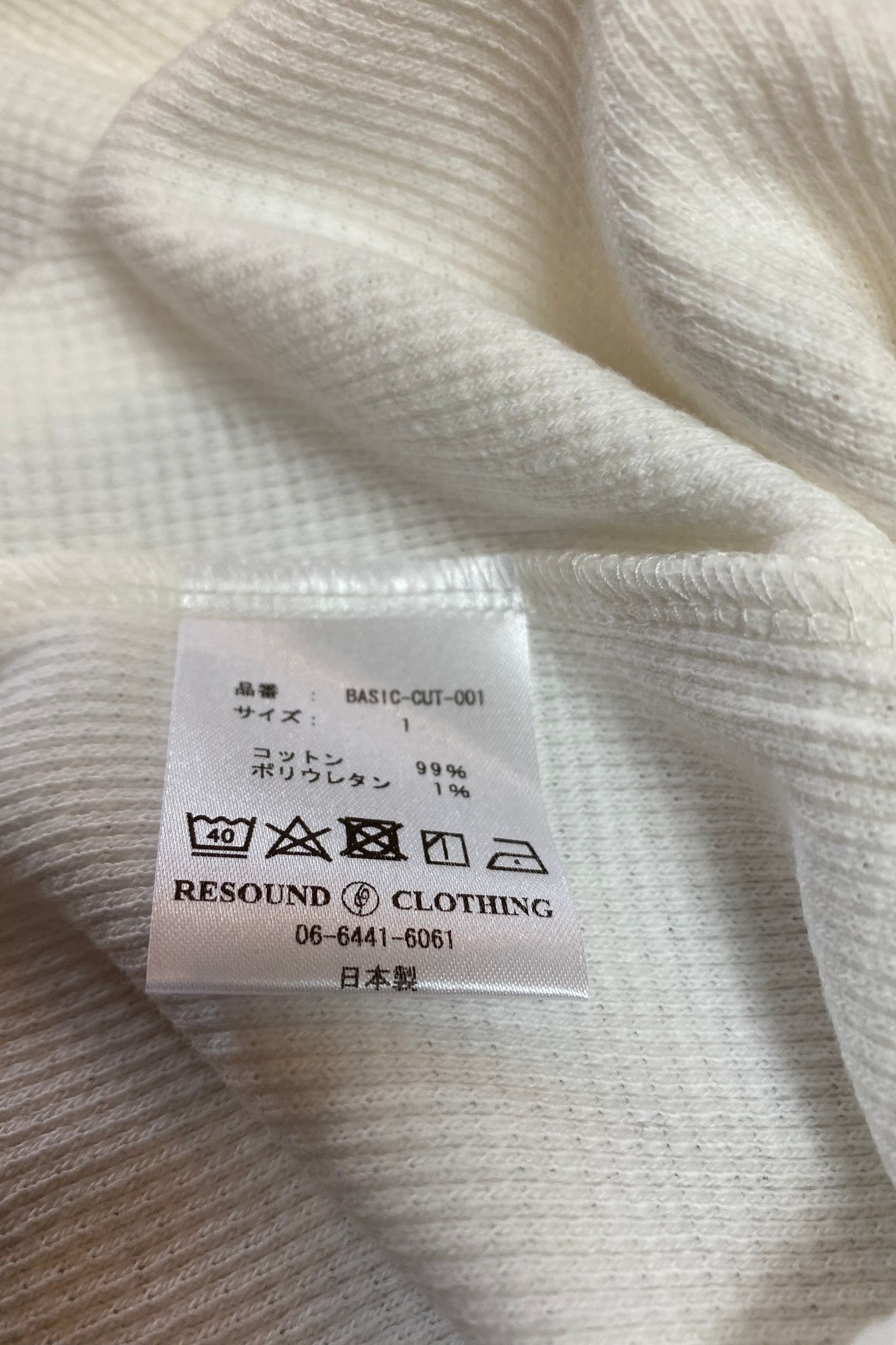 ST COTTON waffle Thermal Tシャツ / WHITE 【RESOUND CLOTHING】