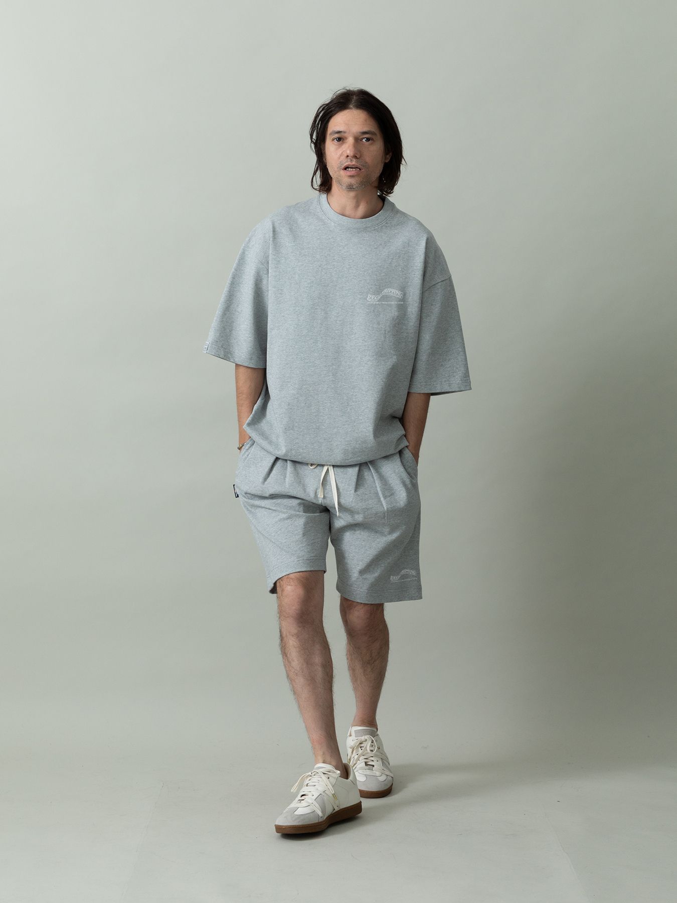 【予約品 2月1日(日) 締切】HEAVYJERSEY wavy / ロゴプリント Tシャツ / 杢グレー