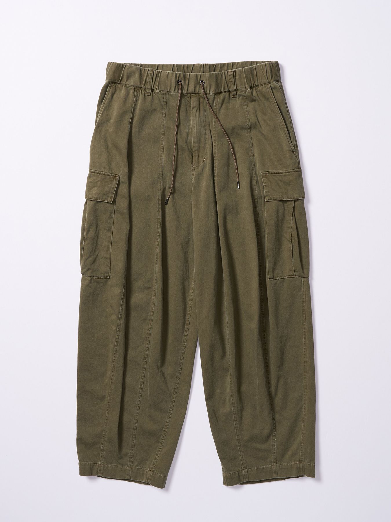 【予約品 4月19日(日) 18時締切】sulfur dyed light easy cargo / 硫化染め ライトイージーカーゴパンツ / フェードカーキ