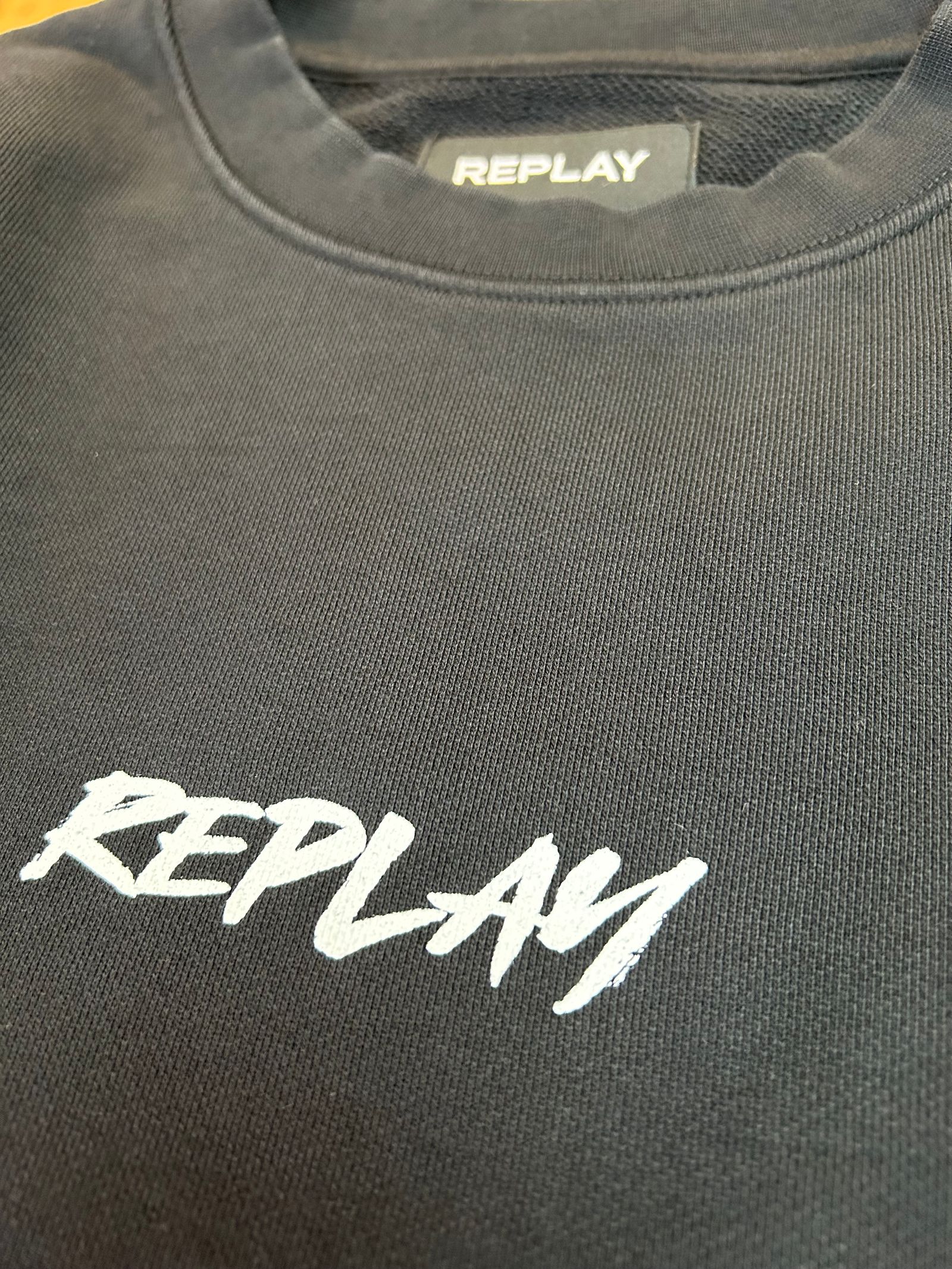 REPLAY - リラックスフィットクルーネックスウェットシャツ / ブラック