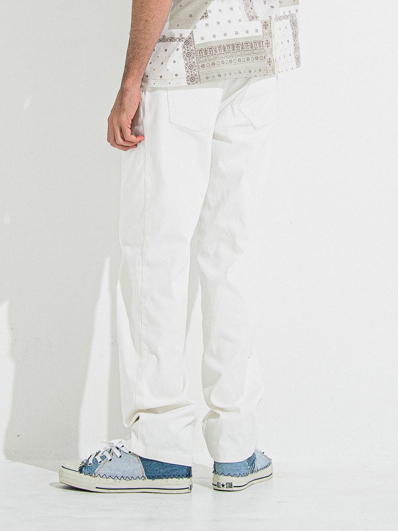 DENIM JERSEY WIDE PT / デニムジャージワイドパンツ / ホワイト